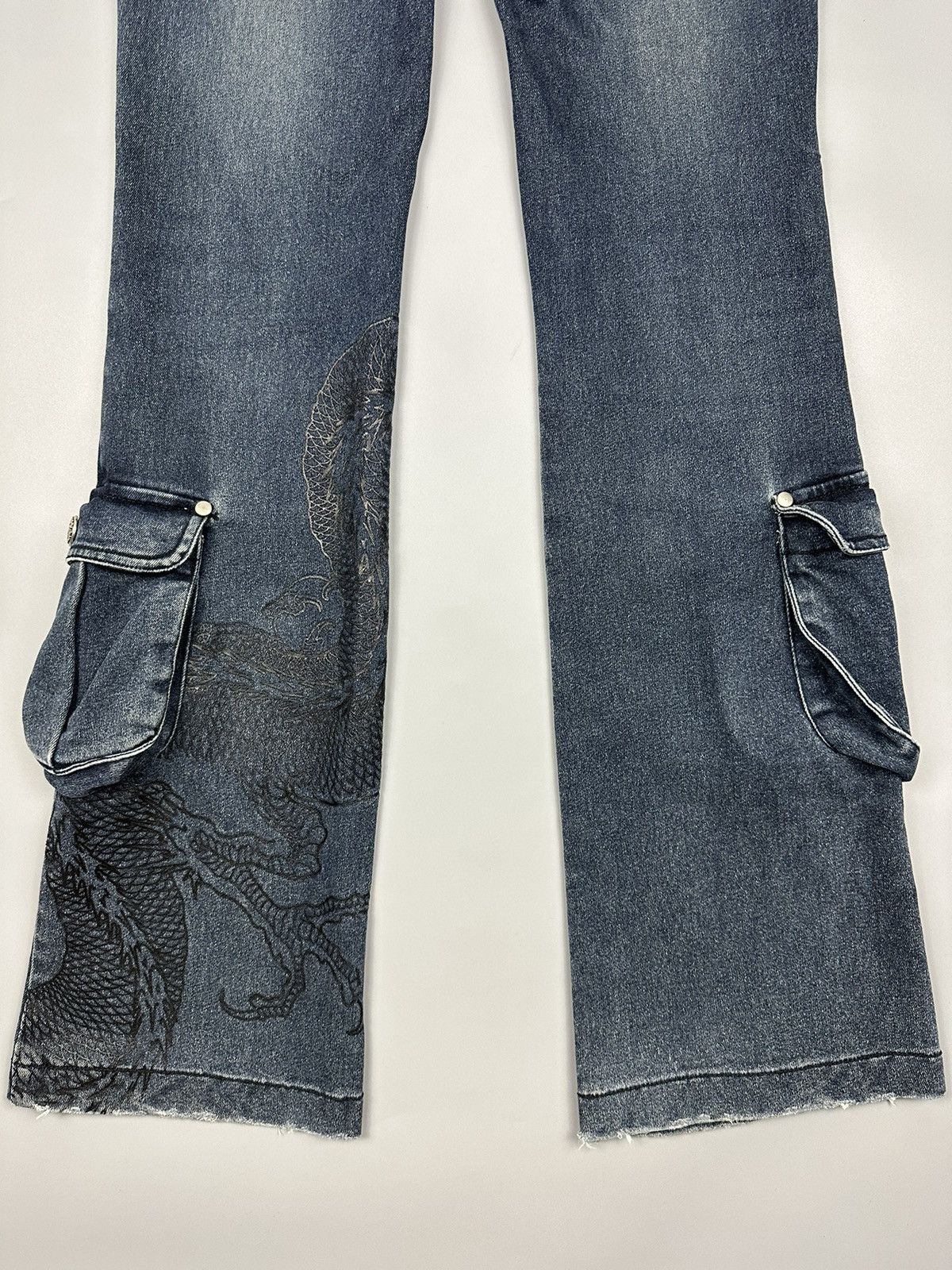 Japanese Brand × Seditionaries 🔥Rare🔥Cutie Flash Dragon Bondage Multipocket Flared Jeans Size US 29 - 8 Thumbnail