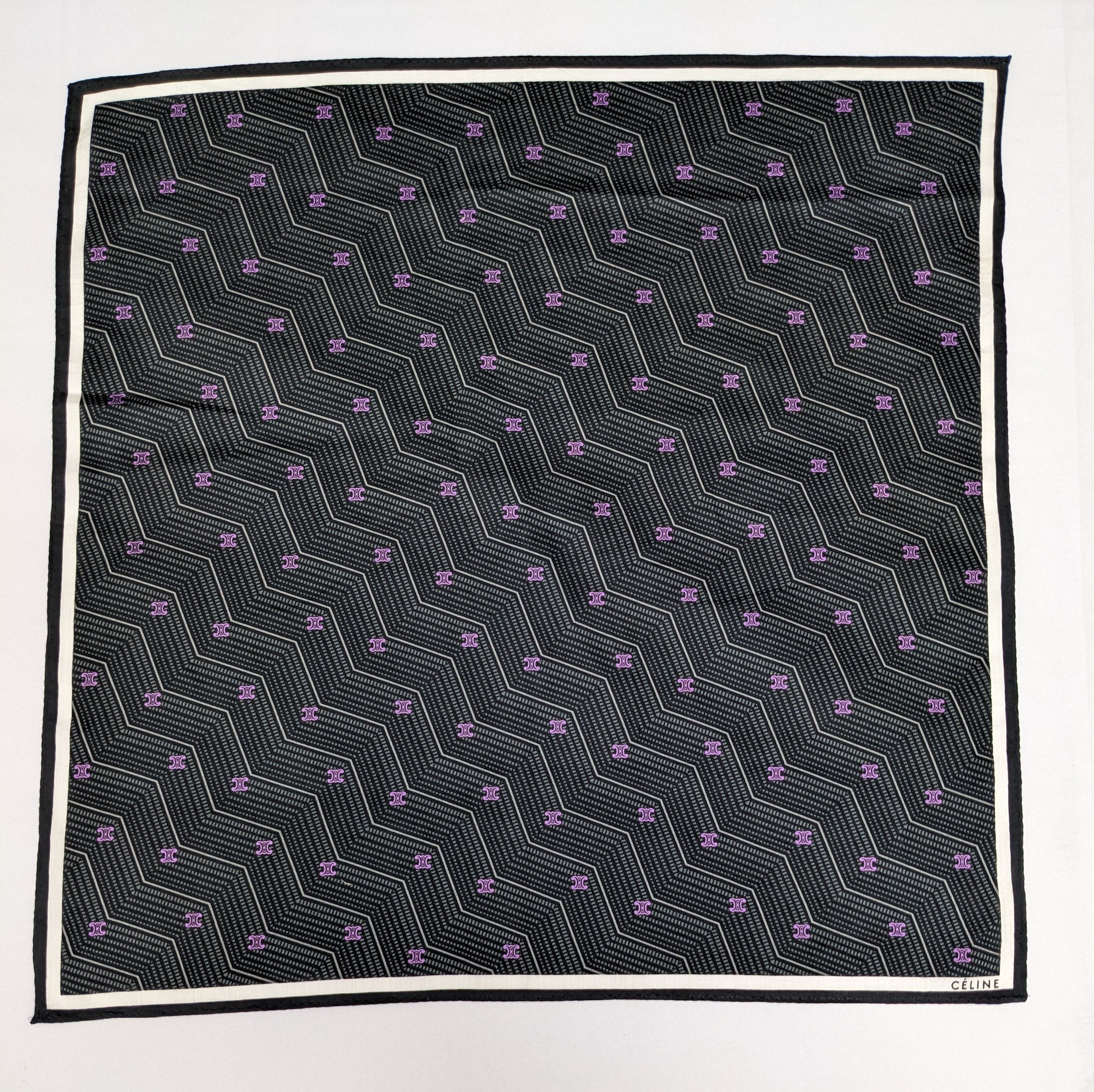 Celine CELINE Handkerchief Pocket Square Macadam Blazon Logo Size ONE SIZE - 3 Thumbnail