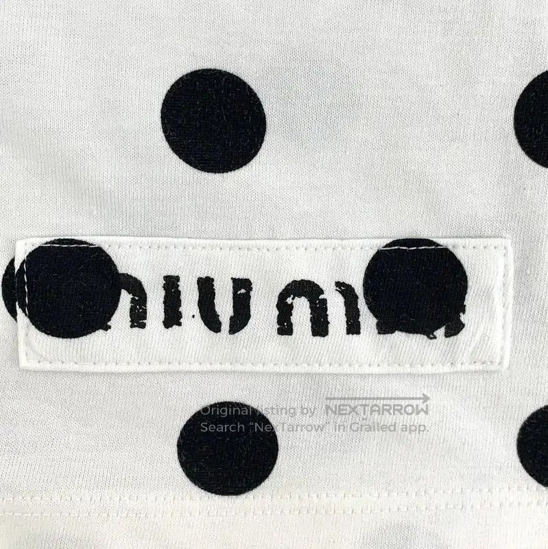Miu Miu Miu Miu Polka Dot White Cotton T-Shirt . Size XS / US 0-2 / IT 36-38 - 4 Thumbnail