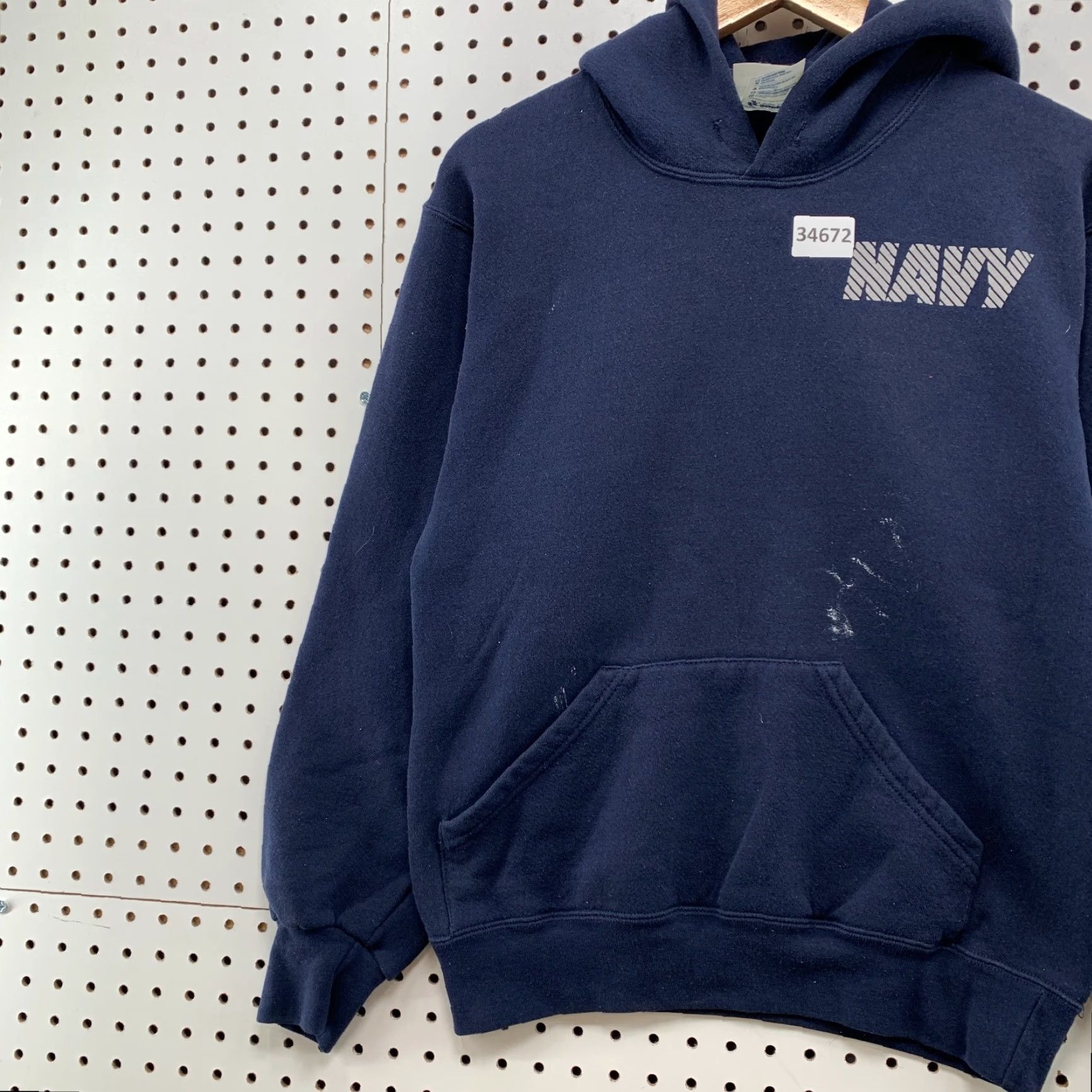Spell VINTAGE US NAVY Hoodie Mens S Blue Reflective Spell Out 19x23.5 Sweatshirt Size US S / EU 44-46 / 1 - 4 Thumbnail