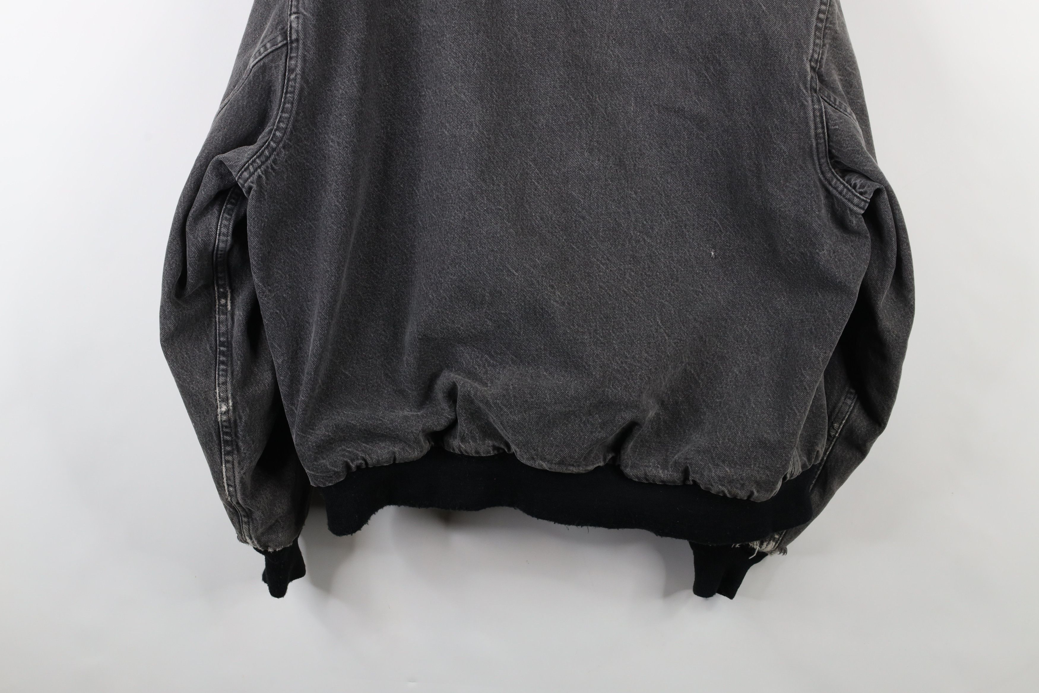 Carhartt Vintage 90s Carhartt Lined Denim Hooded Jacket Gray USA Size US XXL / EU 58 / 5 - 15 Thumbnail
