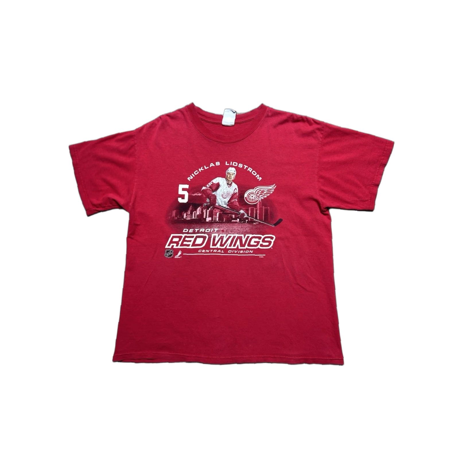 NHL VINTAGE Detroit Red Wings NHL Nicklas Lidstrom T-Shirt Mens L/XL Red Size US XL / EU 56 / 4 - 1 Thumbnail