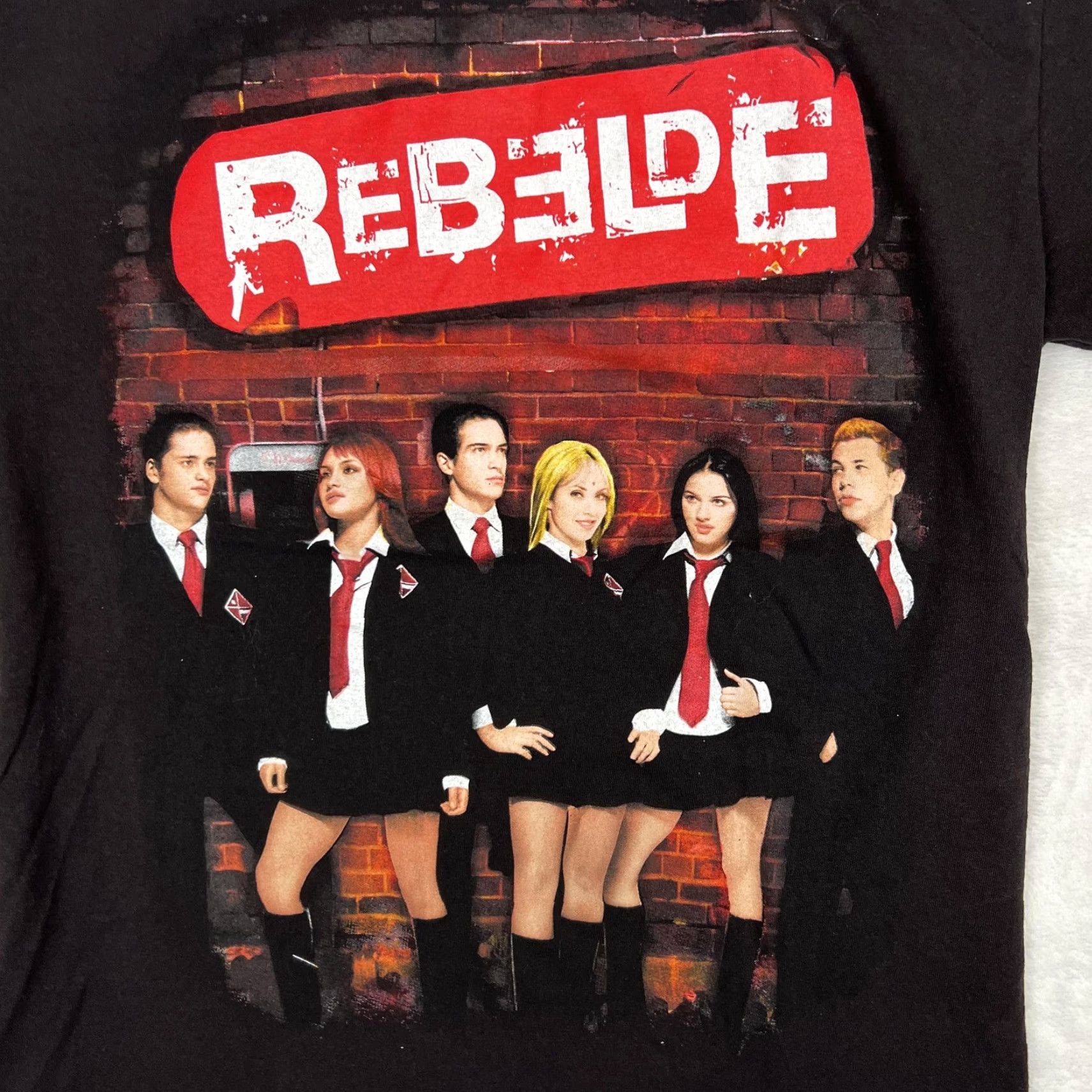 Vintage Rebelde T-Shirt Medium Black Graphic Print Tee Latin Pop Band TV Show RBD Rebels Rebelde Mens Shirt 2000s Retro Size US M / EU 48-50 / 2 - 2 Thumbnail