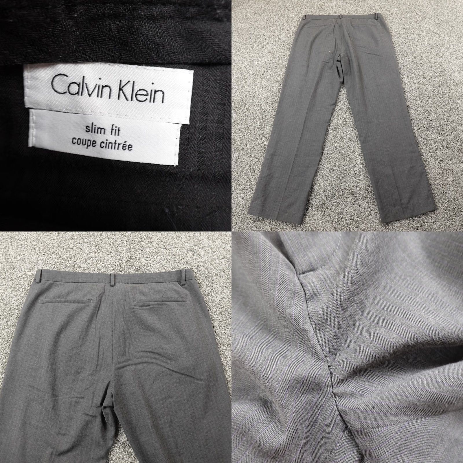 Calvin Klein Calvin Klein Pants Mens 36X30 Gray Chino Trouser Straight Career Office Stretch Size US 36 / EU 52 - 8 Thumbnail