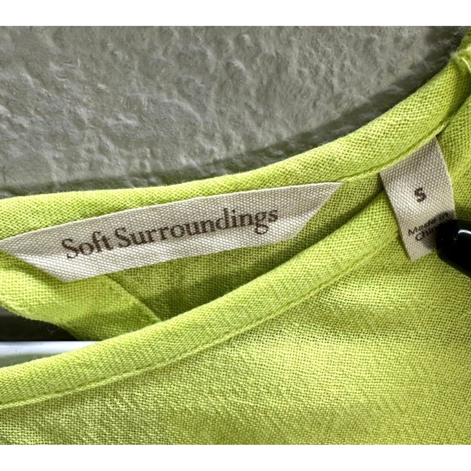 Soft Surroundings Soft Surroundings Lime Green T-Shirt Tunic Short Sleeve 100% Cotton Lightweight Size S Womens Size S / US 4 / IT 40 - 3 Thumbnail