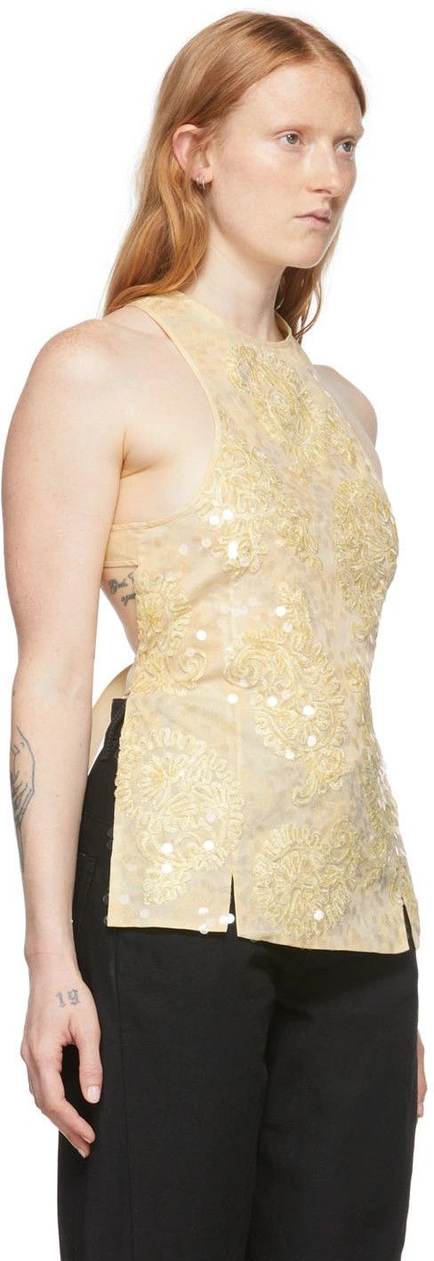 Jil Sander o1y1025 Tank Top in Pastel Yellow Size S / US 4 / IT 40 - 2 Thumbnail