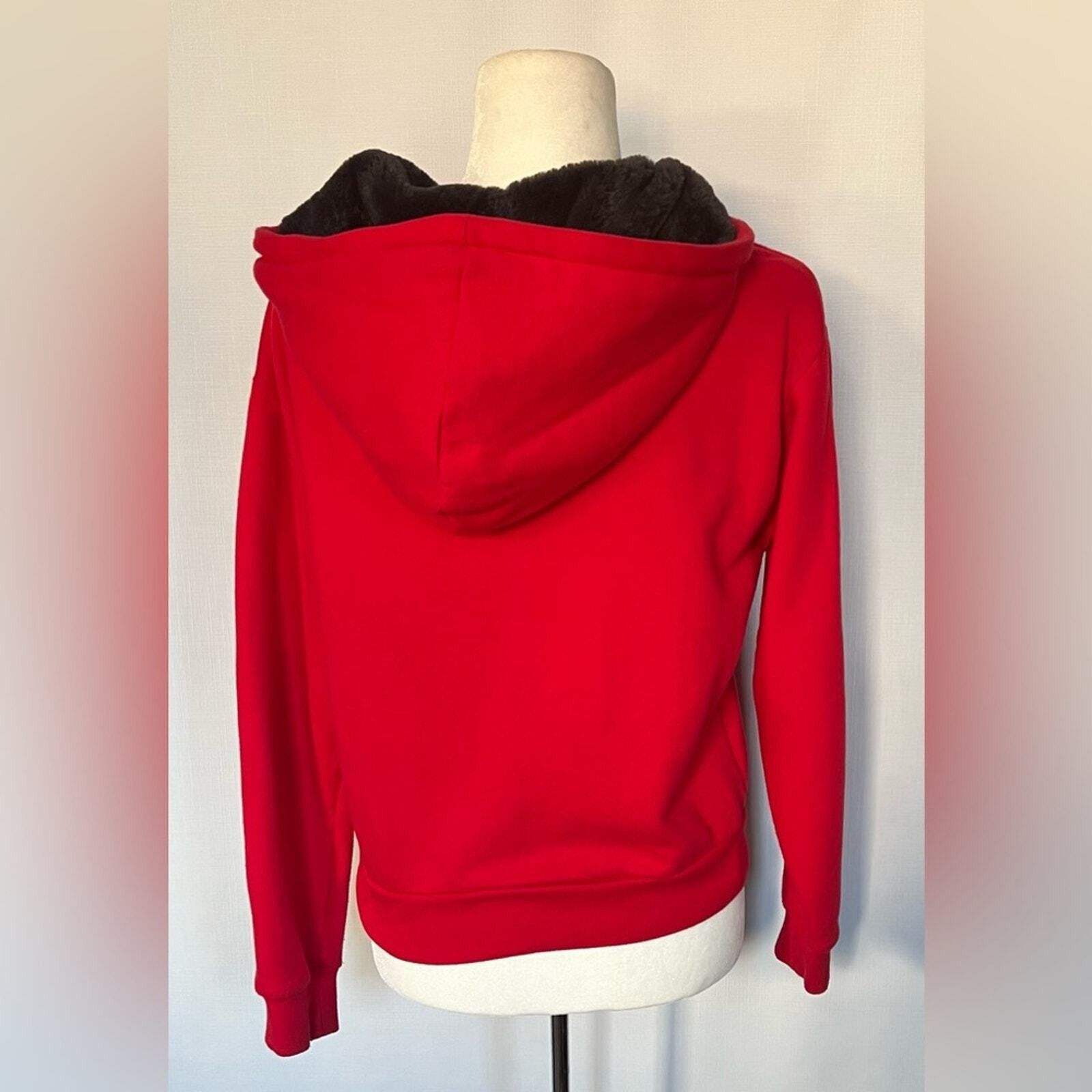 Victoria's Secret PINK- Women’s Victoria Secret Red Fur Hoodie Size XS / US 0-2 / IT 36-38 - 3 Thumbnail