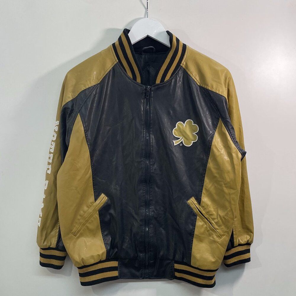 Vintage Notre Dame Leather Varsity Size US S / EU 44-46 / 1 - 1 Thumbnail