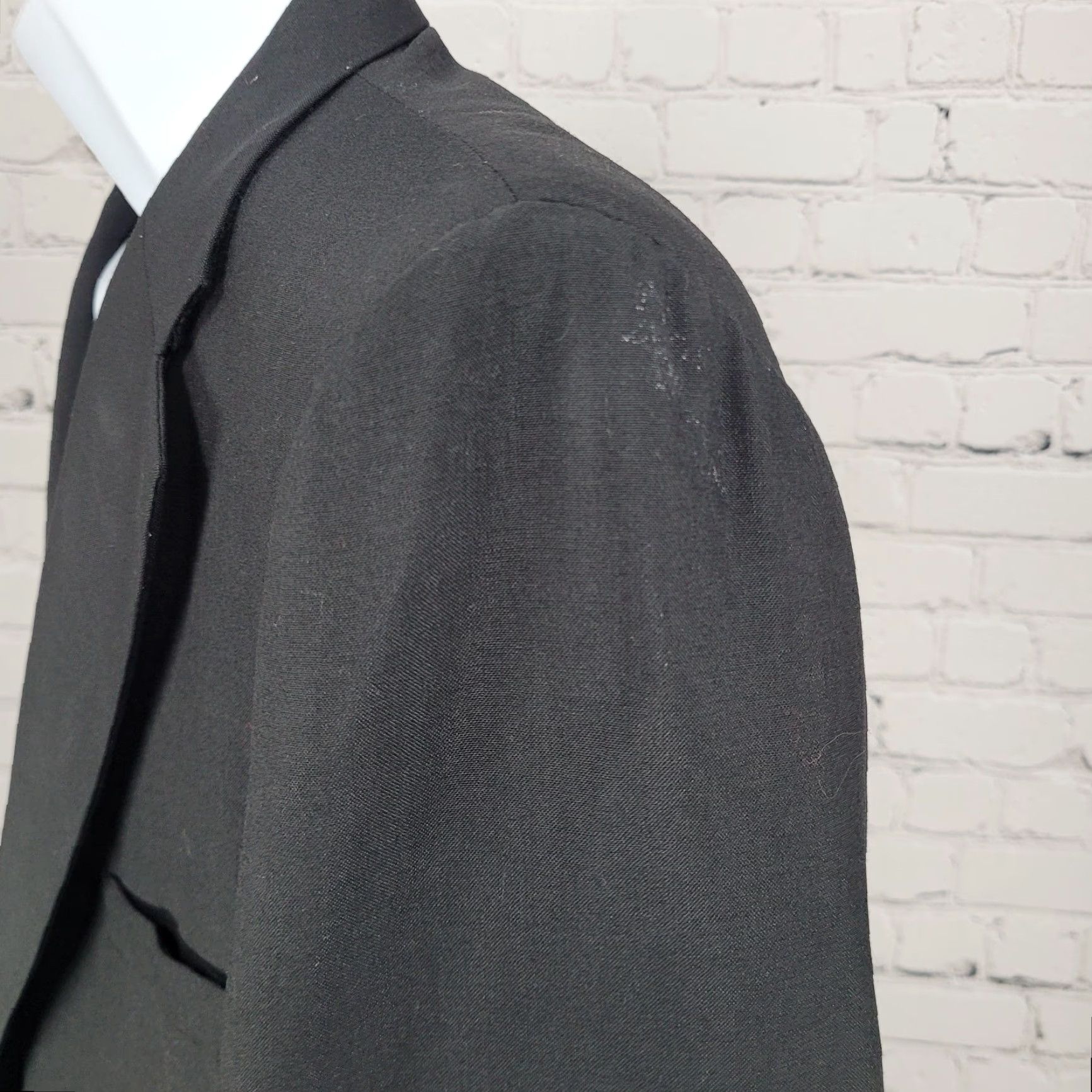 Vintage VTG Botany 500 Tailored By Daroff Black 2 Button Notch Blazer Sport Coat USA 46R Mens Size 46R - 5 Thumbnail