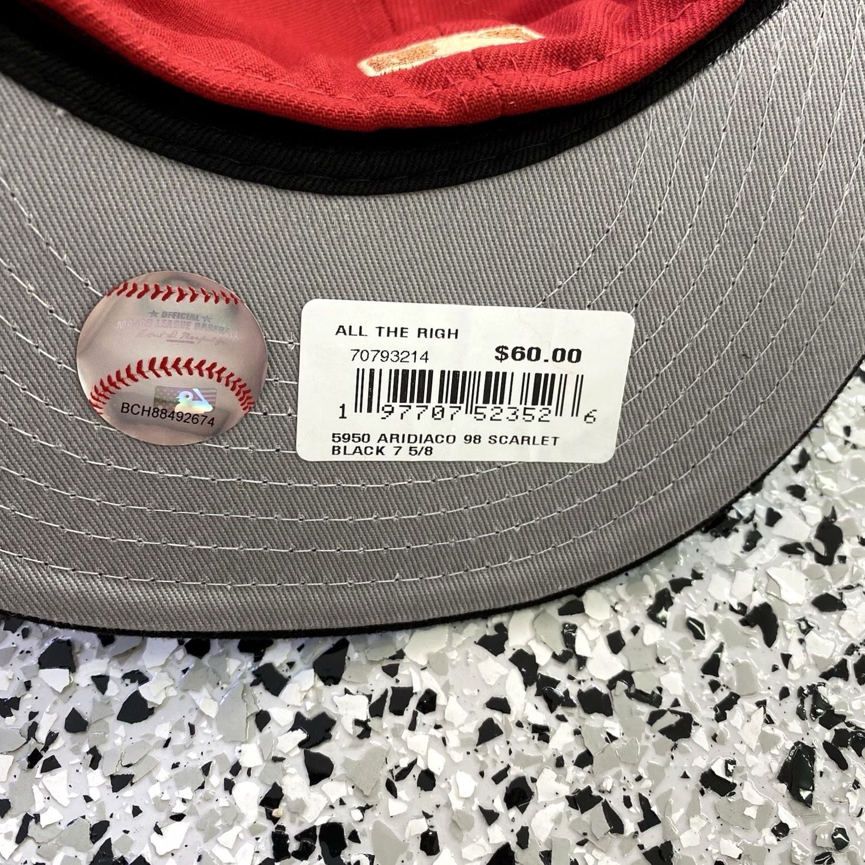 New Era VINTAGE? No, not vintage. New Era 59FIFTY Arizona Diamondbacks 20TH Anniversary World Champions Hat Cap Red 7 5/8 Mens Baseball Cap Size ONE SIZE - 5 Thumbnail