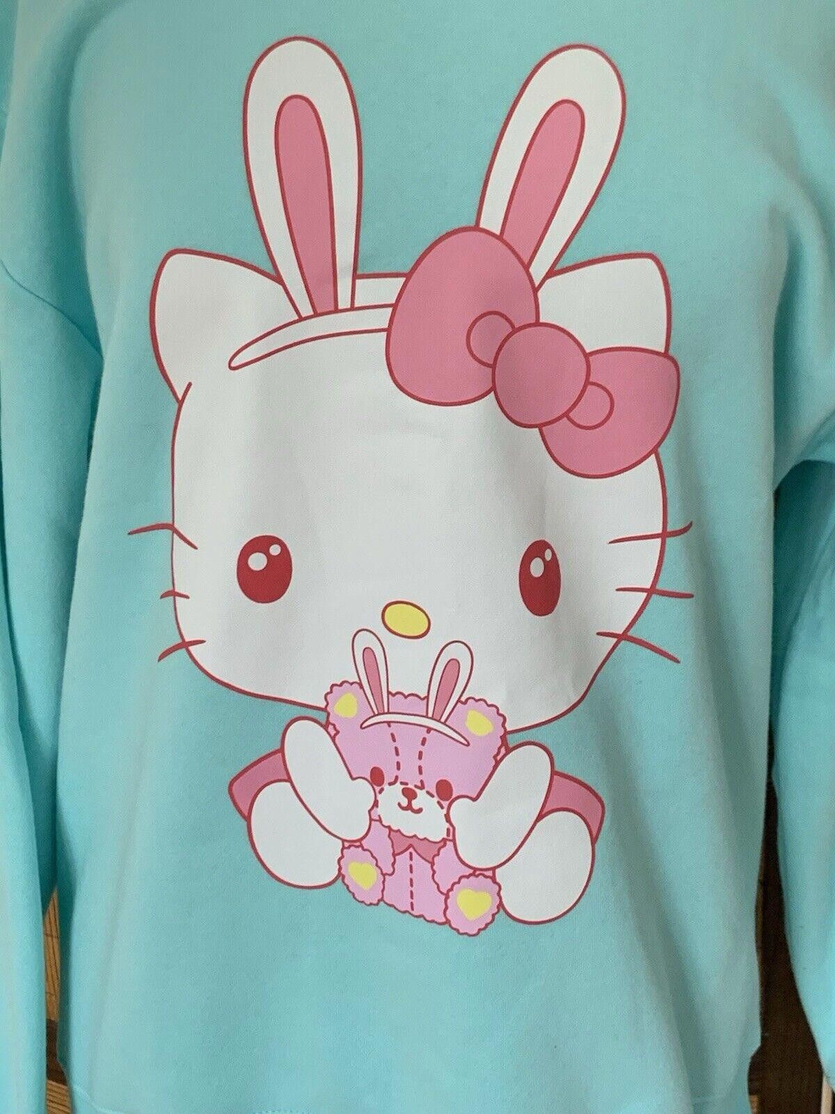 Designer Hello Kitty Women’s S L Lite Blue Sanrio Sweatshirt Easter Size L / US 10 / IT 46 - 4 Thumbnail