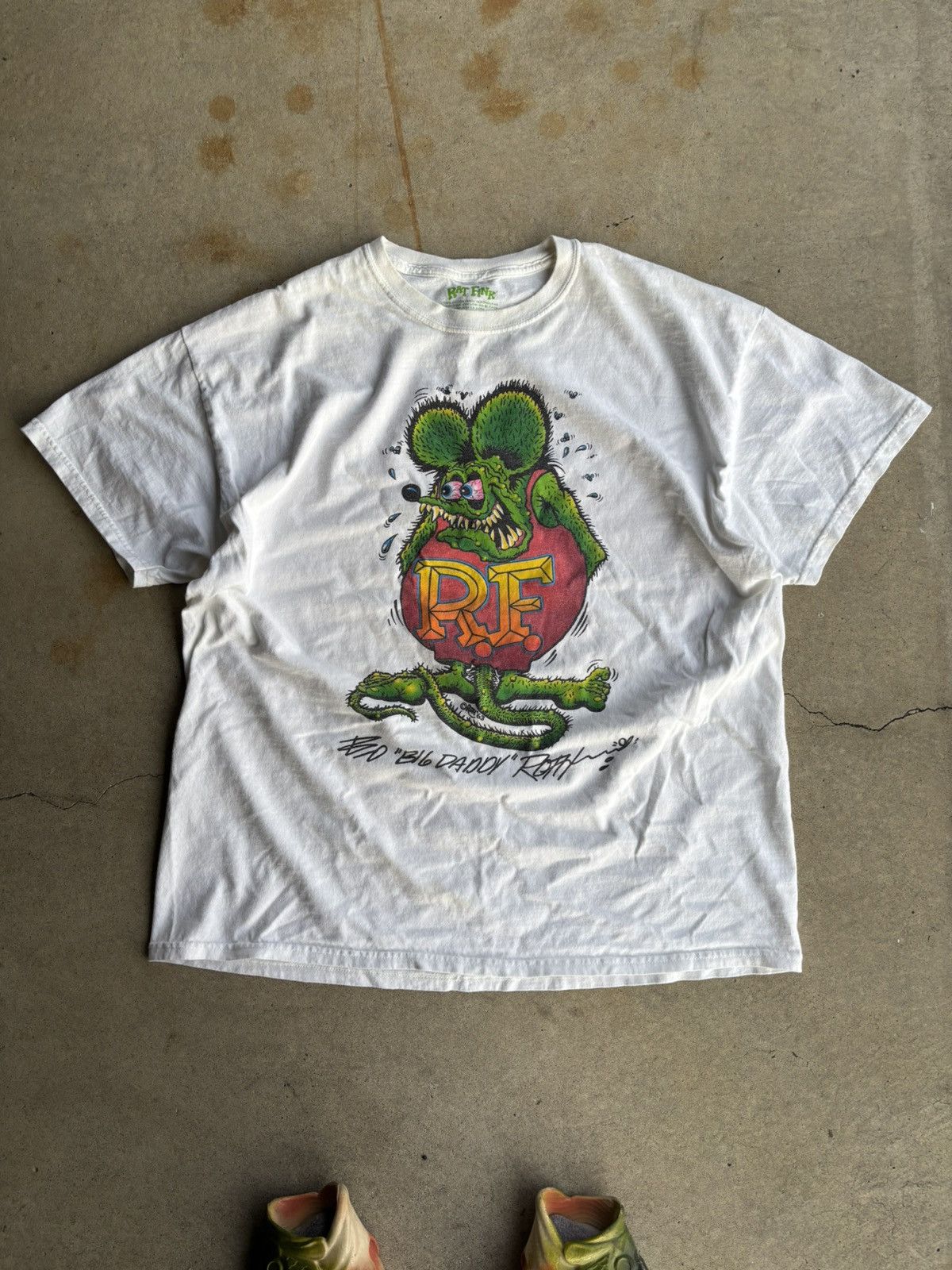 Vintage × West Coast Choppers Crazy Rat Fink Boxy Faded White Auto Choppers Grunge Tee Size US XL / EU 56 / 4 - 1 Thumbnail