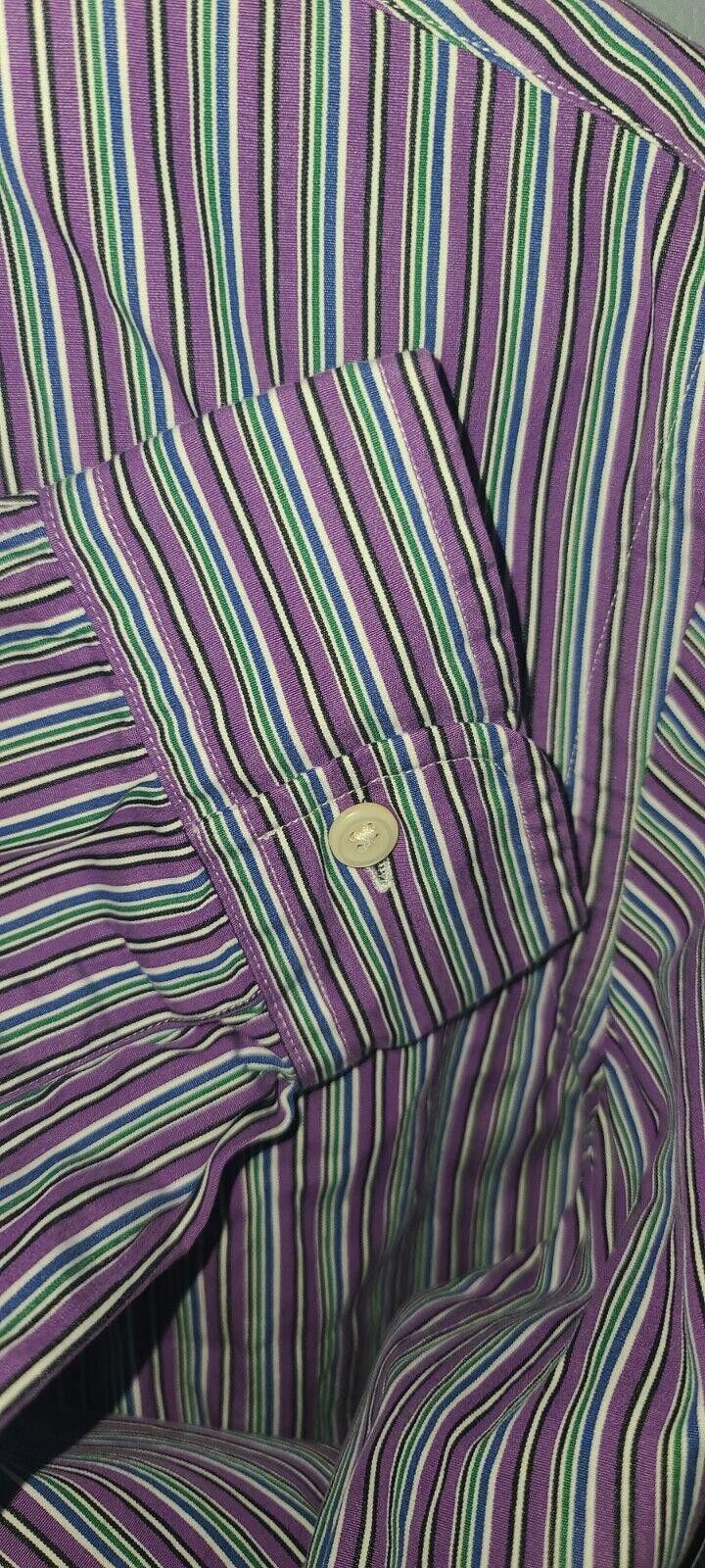 Lauren Ralph Lauren Ralph Lauren Custom Fit Long Sleeve Men’s M Purple Stripe Size US M / EU 48-50 / 2 - 6 Thumbnail