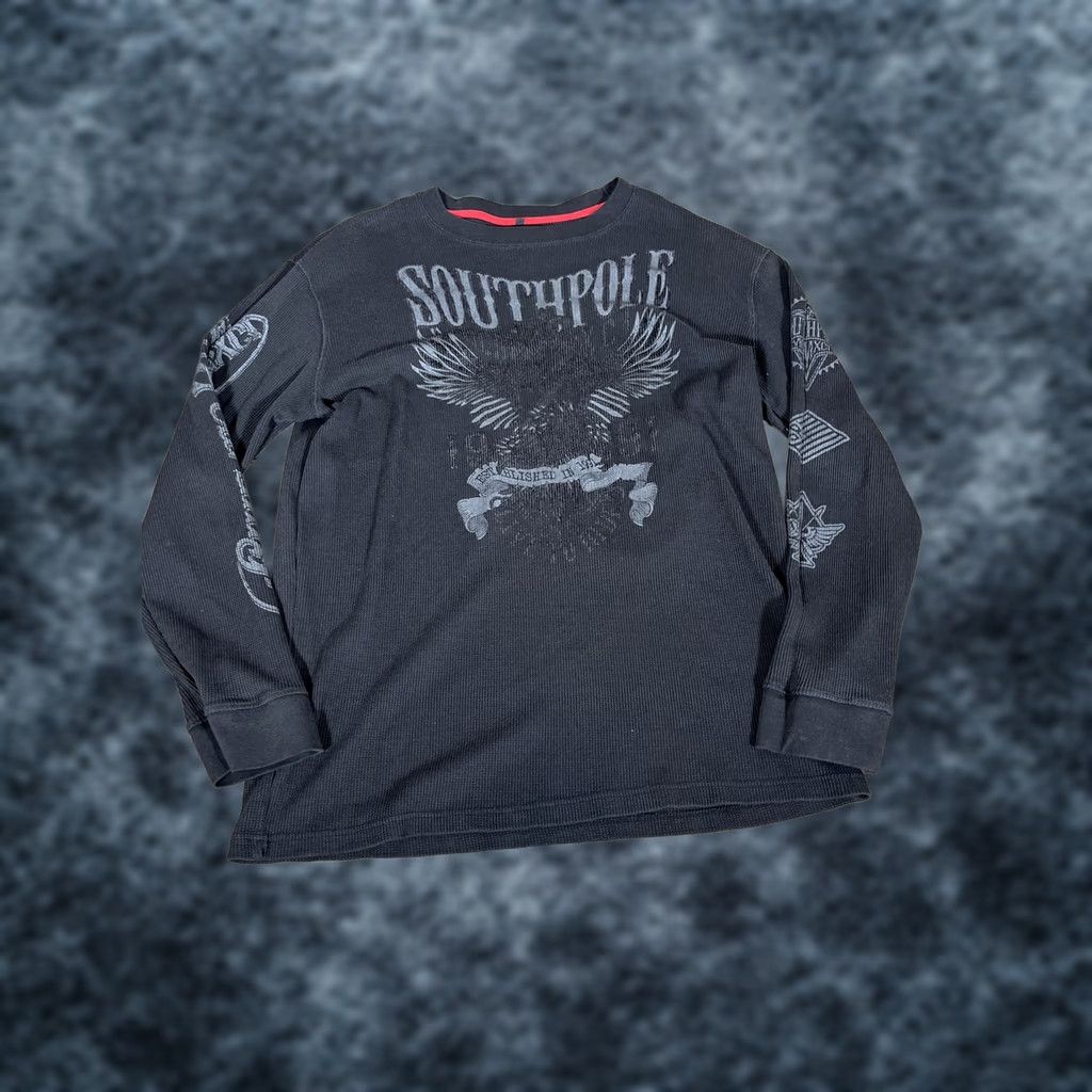 Southpole VINTAGE Southpole T-Shirt Long Sleeve 2XL Black Thermal Grunge Mens Shirt Size US XXL / EU 58 / 5 - 1 Thumbnail