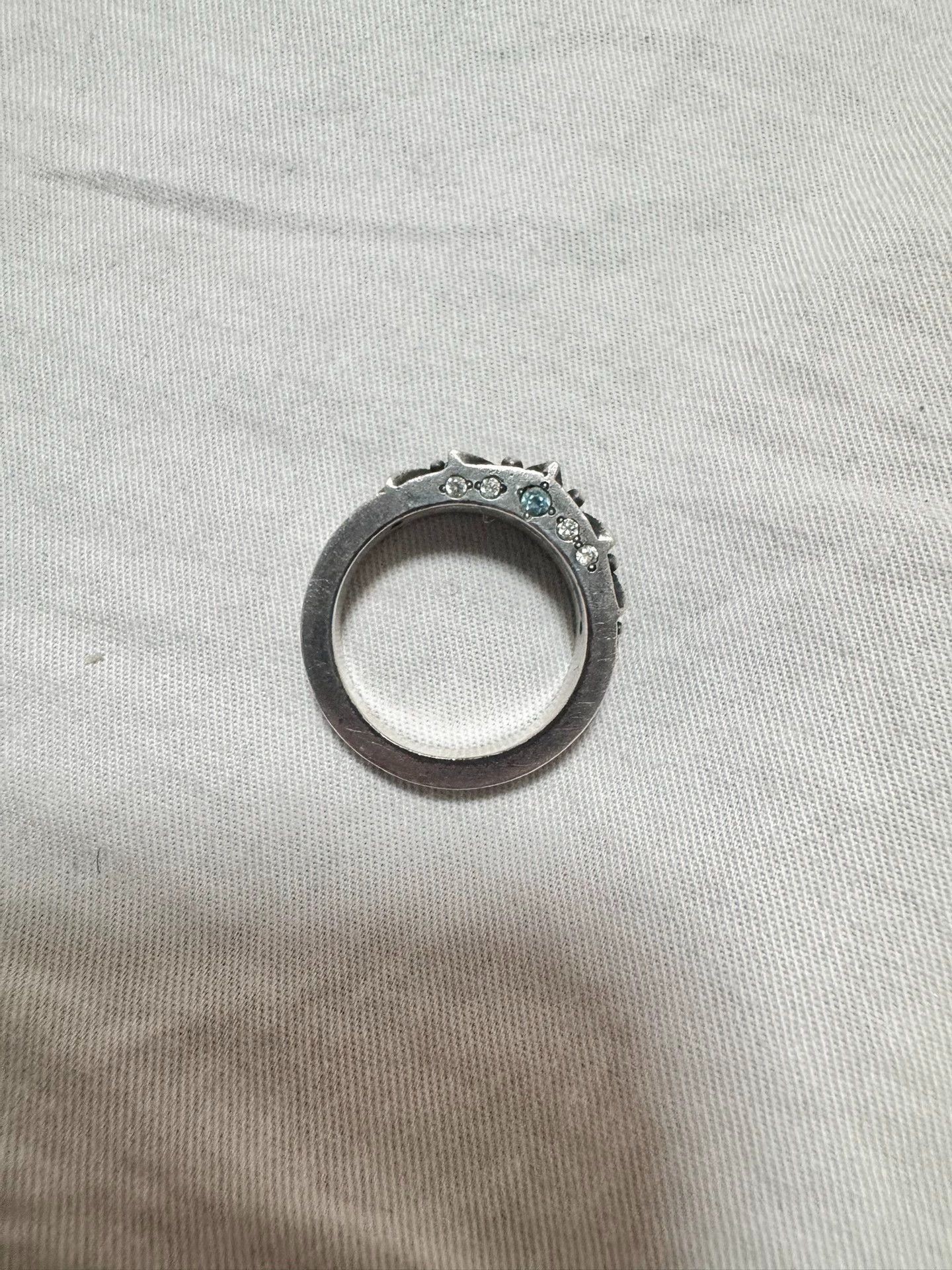 Other BIG BLACK MARIA 925 Silver Light Blue Topaz Zircon Ring Size ONE SIZE - 2 Thumbnail
