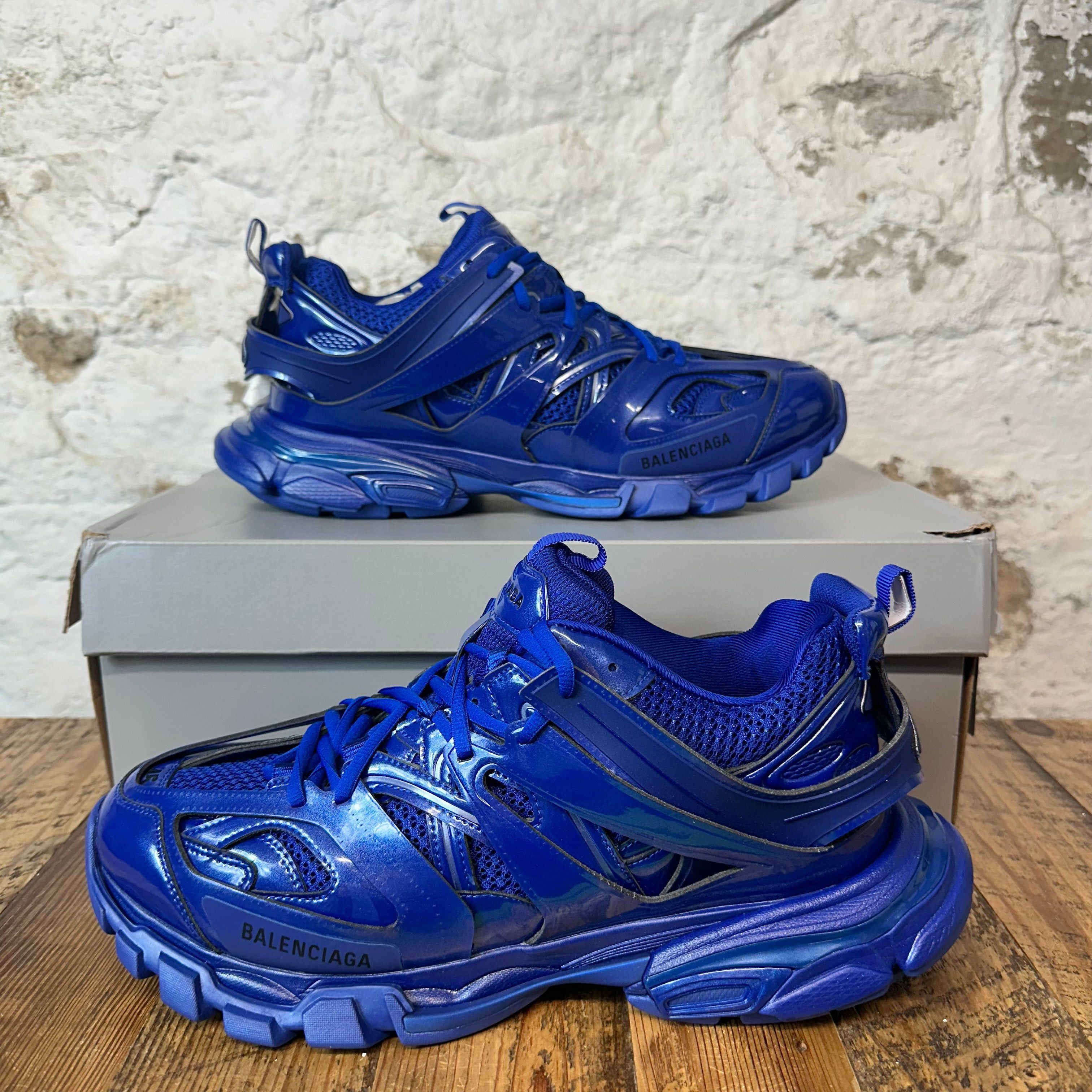 Balenciaga Balenciaga Track Runner Royal Blue Patent Sz 12 (45) NEW Size US 12 / EU 45 - 1 Thumbnail