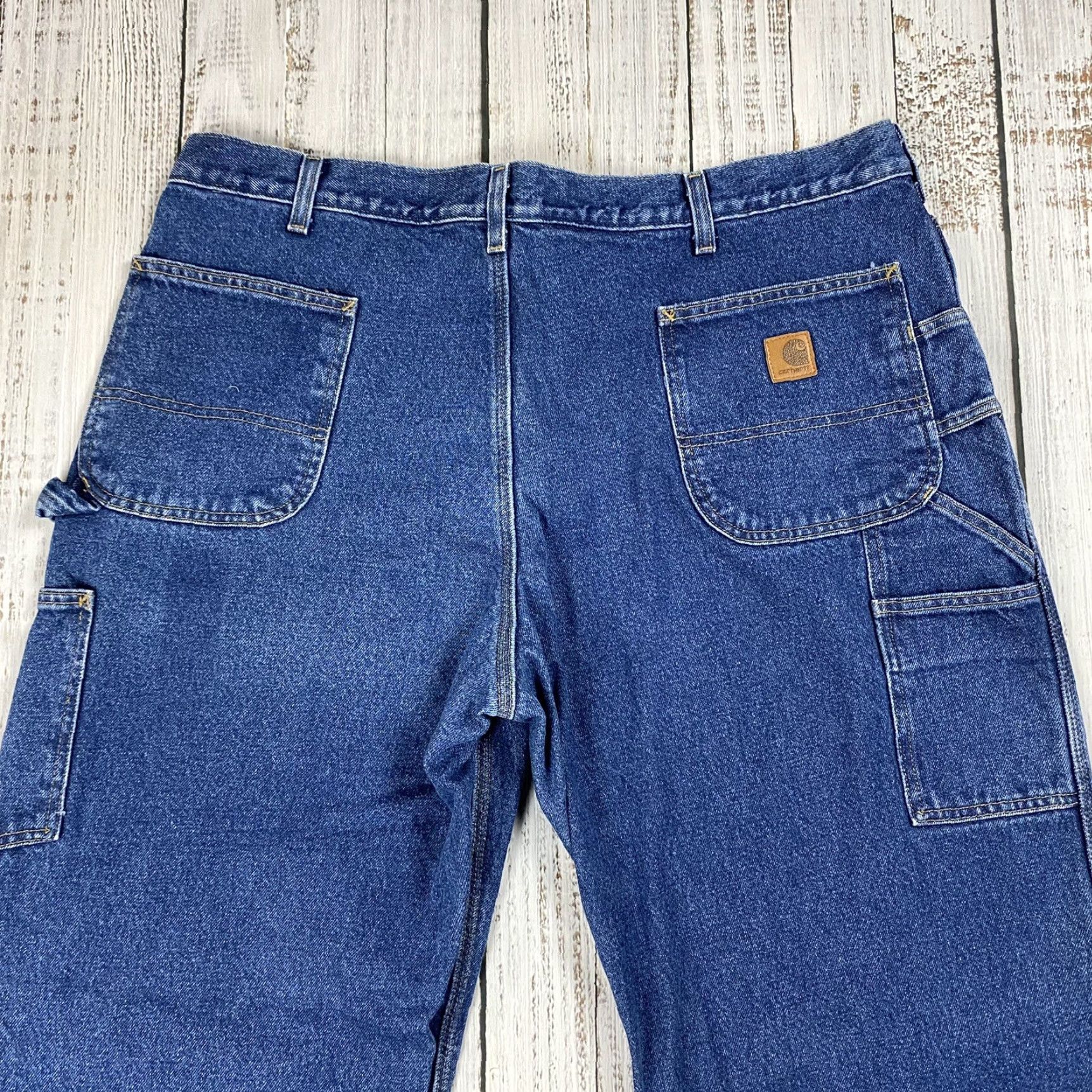 Carhartt VINTAGE Carhartt Dungaree Jeans 42x30 Flannel Lined Blue Denim Work B236 DST Mens Size US 40 / EU 56 - 3 Thumbnail