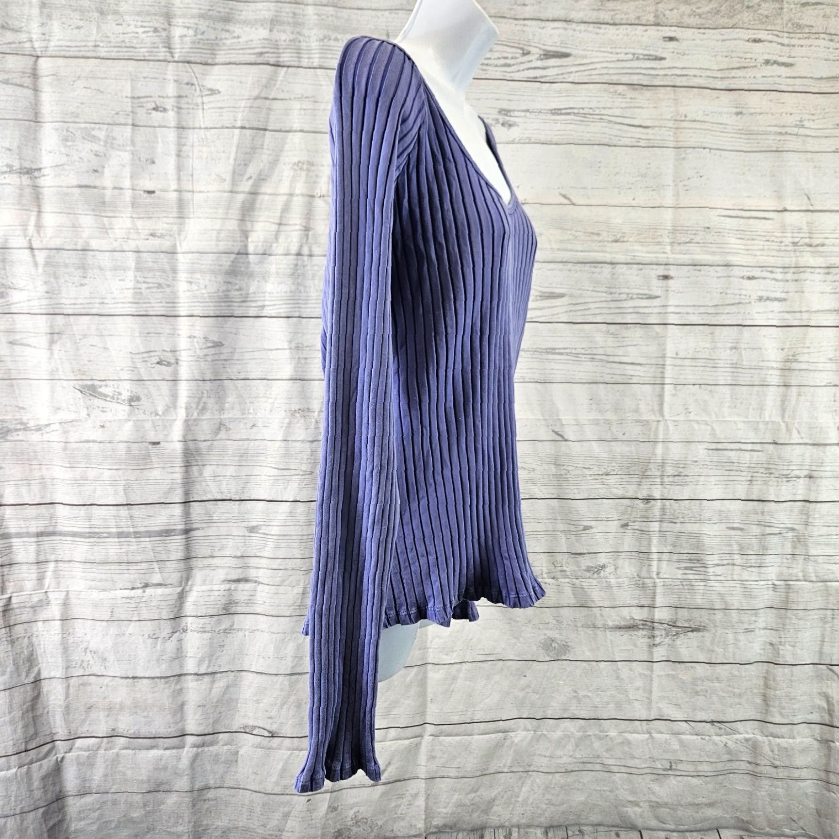 Vintage Knox Rose Womens Blouse XL Purple Long Sleeve Scoop Neck Cotton Blend Size XL / US 12-14 / IT 48-50 - 3 Thumbnail