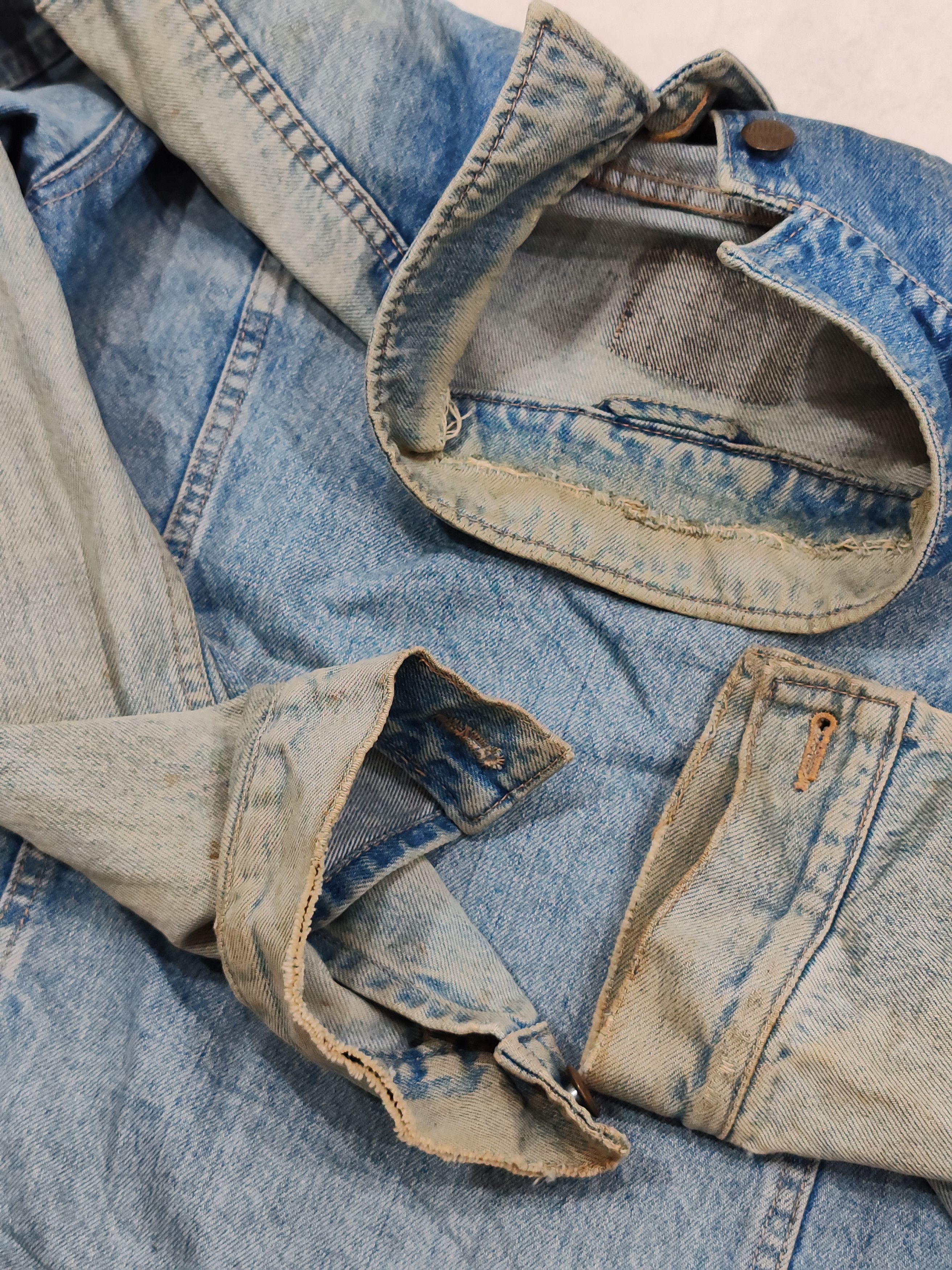 Big John Vintage Big John Trucker Jacket Jeans Distressed Faded Denim Size US M / EU 48-50 / 2 - 12 Thumbnail