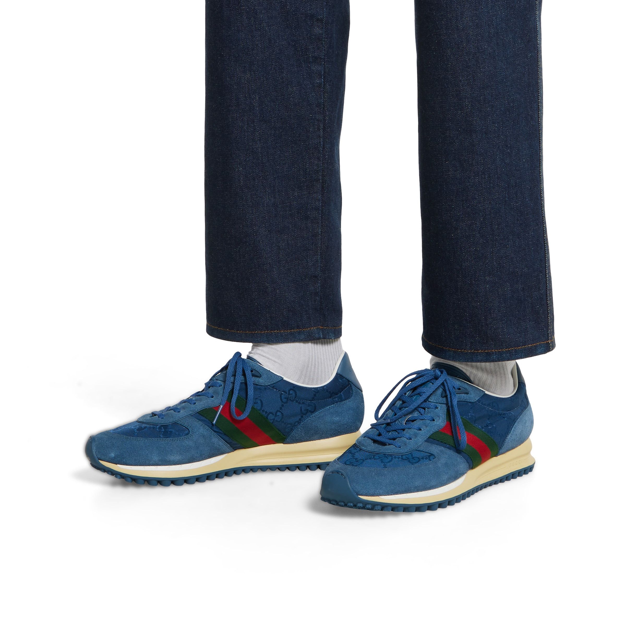 Gucci o1mt1gz0226 Men's Gucci Re-Motion Sneakers in Blue Size US 8.5 / EU 41-42 - 3 Thumbnail