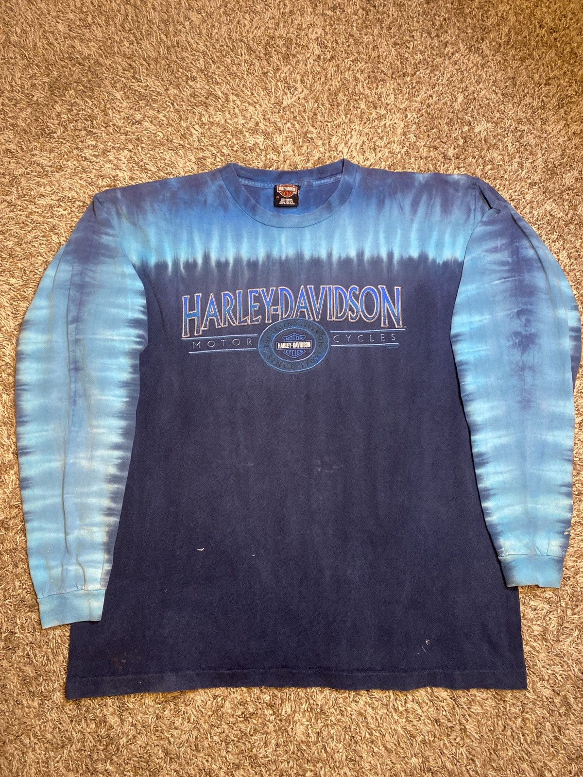 Harley Davidson × Vintage TieDye Harley Davidson Long Sleeve Size US XL / EU 56 / 4 - 1 Thumbnail