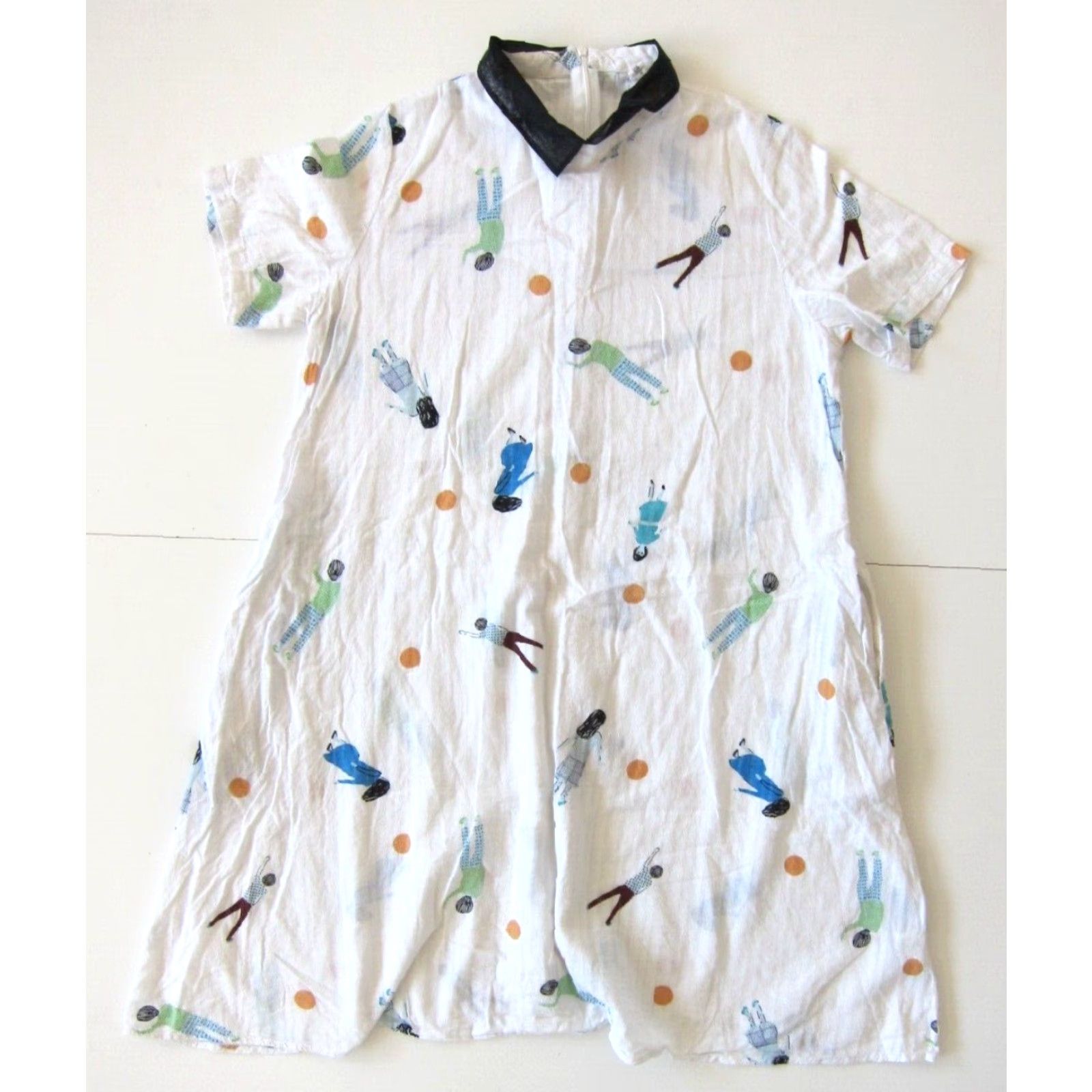 Vintage TRCP Shirt Dress M-L White Cotton Pocket Short Sleeve Collared Knee Length Women Size M / US 6-8 / IT 42-44 - 2 Thumbnail