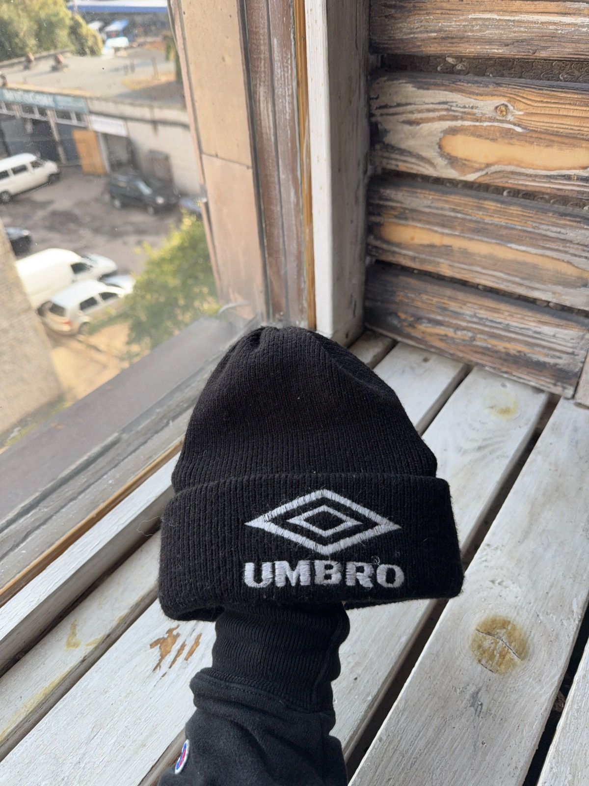 Umbro Vintage Umbro 90s Black Knit Beanie Hat Logo Y2K Small size Size ONE SIZE - 6 Thumbnail