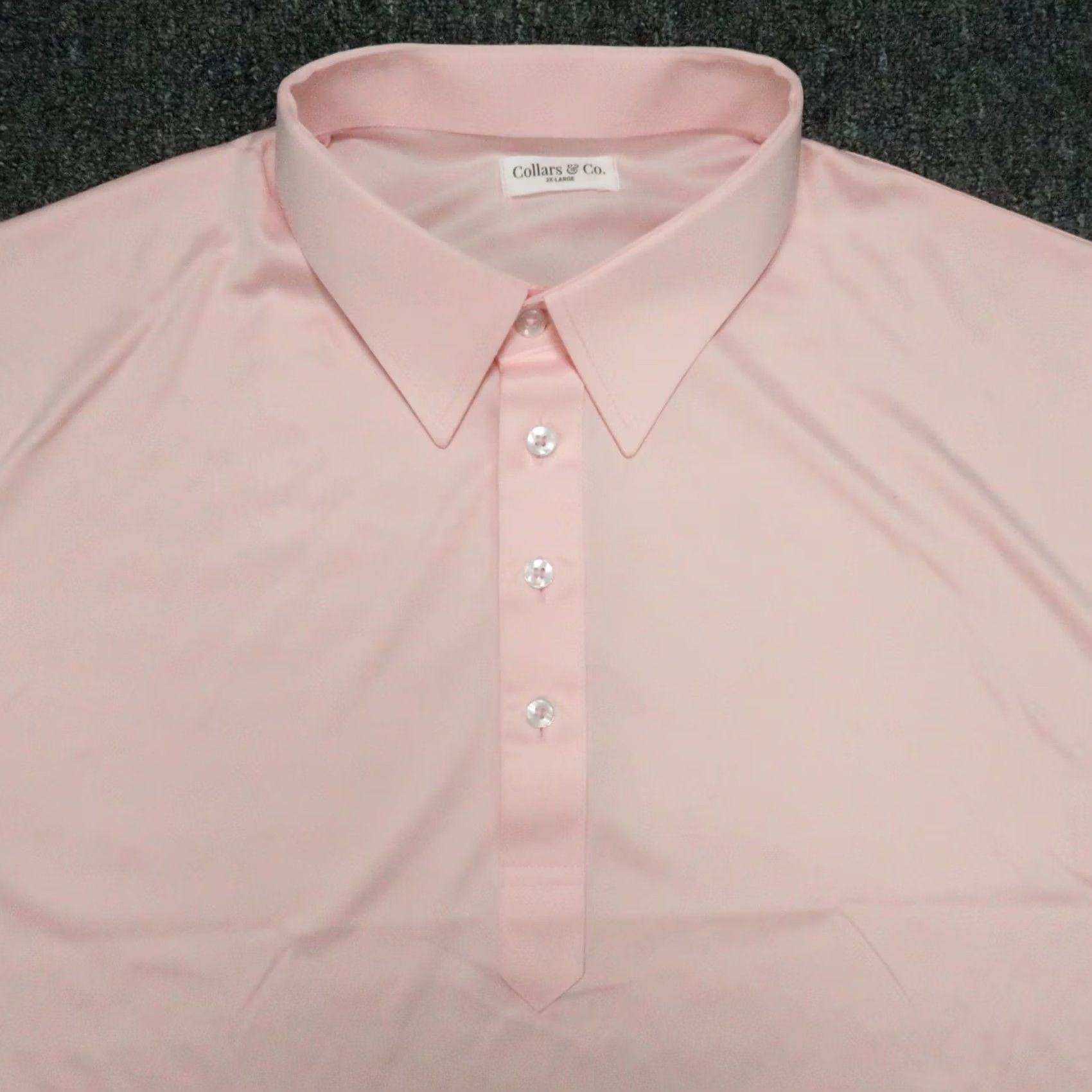 CO VINTAGE Collars & Co Shirt Mens 2XL Pink Short Sleeve Polo Collared Button Performance Moisture Wicking Lightweight Golf Tennis Size US XXL / EU 58 / 5 - 2 Thumbnail