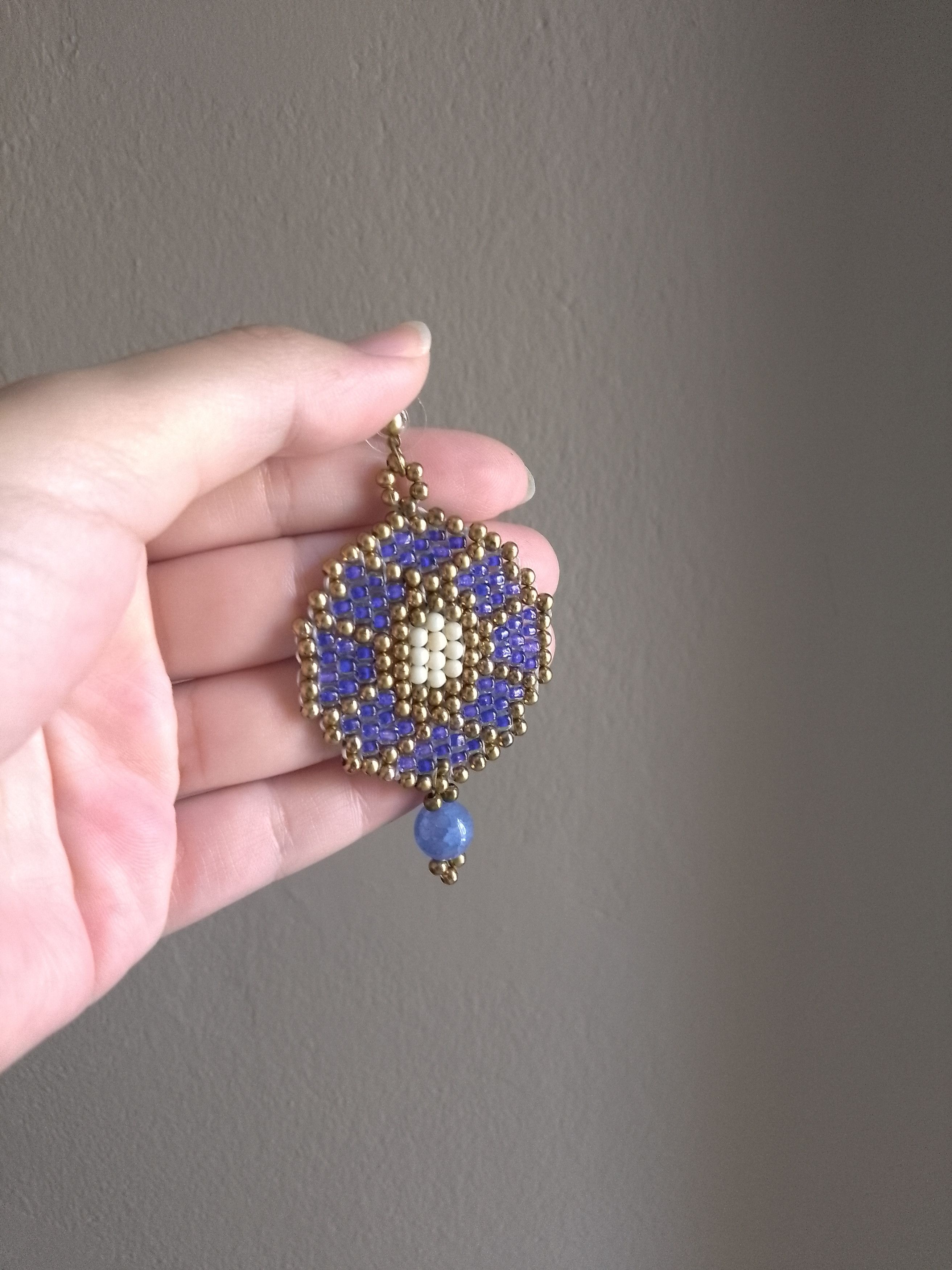 Handmade Earrings Ethnic style Blue sodalite natural gemstones Size ONE SIZE - 7 Thumbnail