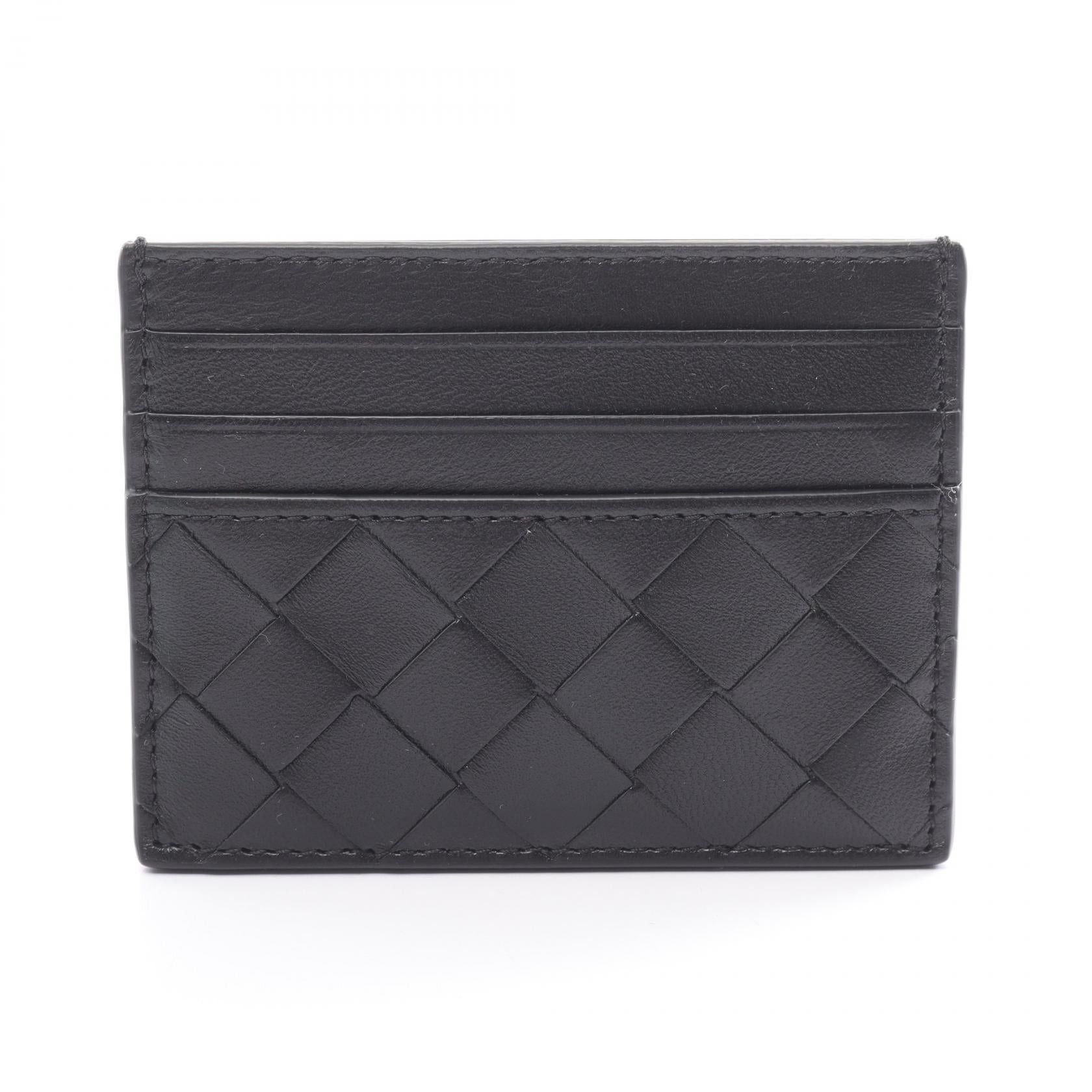 Bottega Veneta Bottega Veneta Intrecciato Card Case Leather Black Size ONE SIZE - 1 Thumbnail