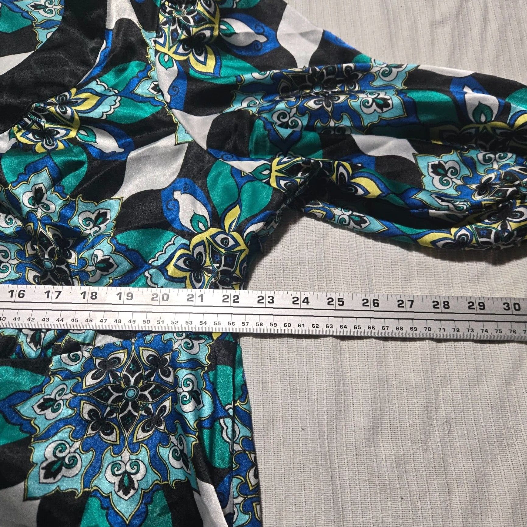 Vintage Lane Bryant Shirt Adult Women 22/24 Blue Floral Scoop Neck Short Sleeve Blouse FABRIC: Polyester Plus Size Casual Size 3XL / US 20-22 - 5 Thumbnail