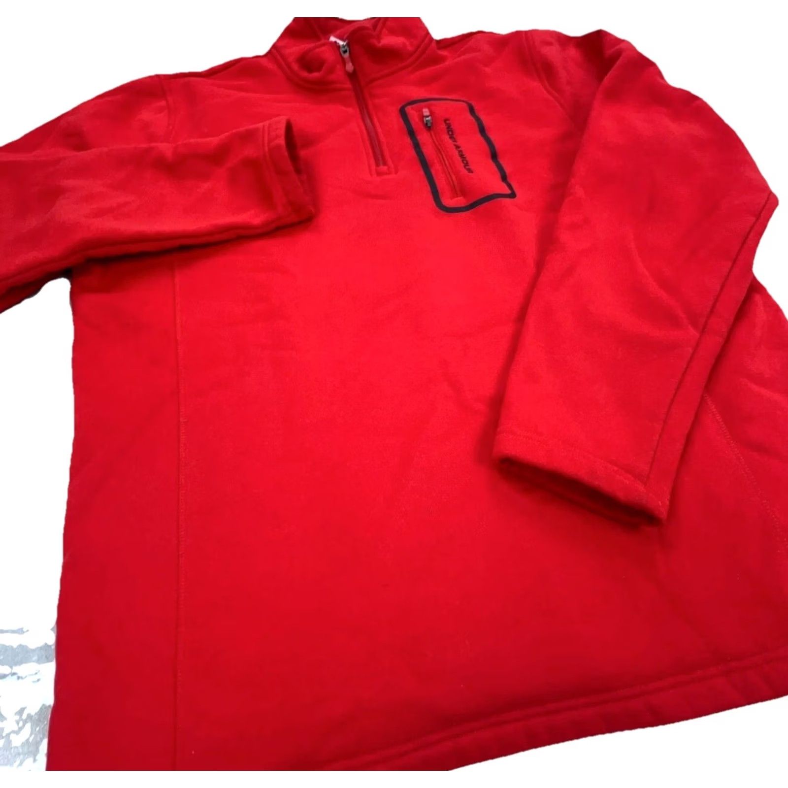 Under Armour Under Armour Sweatshirt Men L Red Pullover Quarter Zip Mock Neck 1/4 Zip Breathable Lightweight Jersey Size US L / EU 52-54 / 3 - 3 Thumbnail