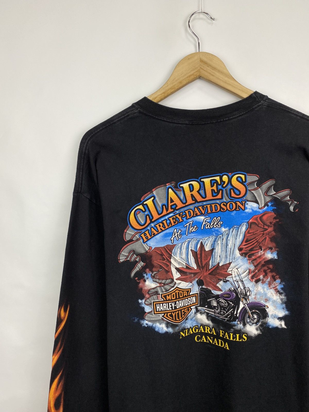 Harley Davidson 🇺🇸Vintage Y2K Harley Davidson Fire Skull Niagara Falls Canada Size US XL / EU 56 / 4 - 11 Thumbnail