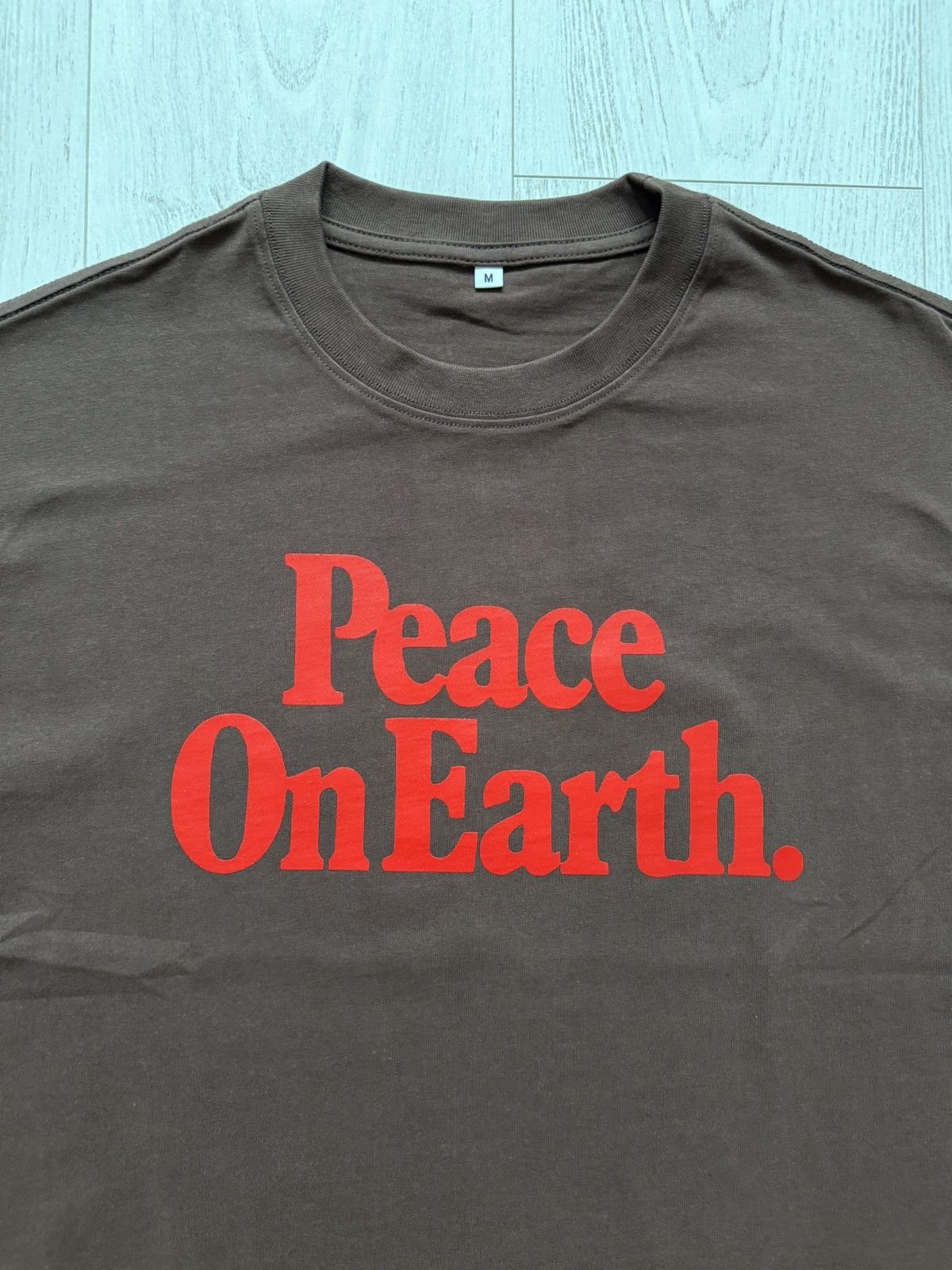 Other Peace On Earth T-Shirt Boxy Retro Vintage Custom Brown M Size US M / EU 48-50 / 2 - 2 Thumbnail