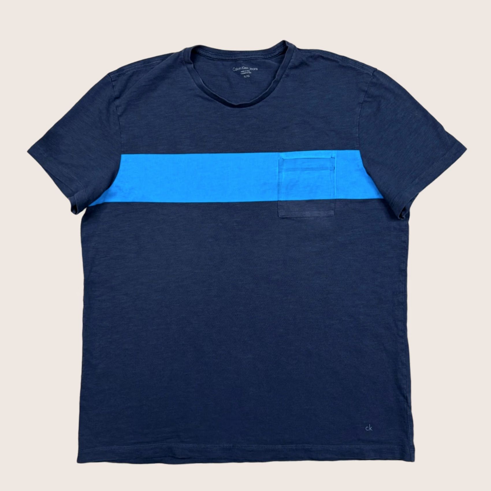 Calvin Klein Calvin Klein Shirt XL Blue Short Sleeve Crew Neck Slim Lightweight Men’s T-Shirt Classic Designer Logo Cotton Jersey Size US XL / EU 56 / 4 - 1 Thumbnail