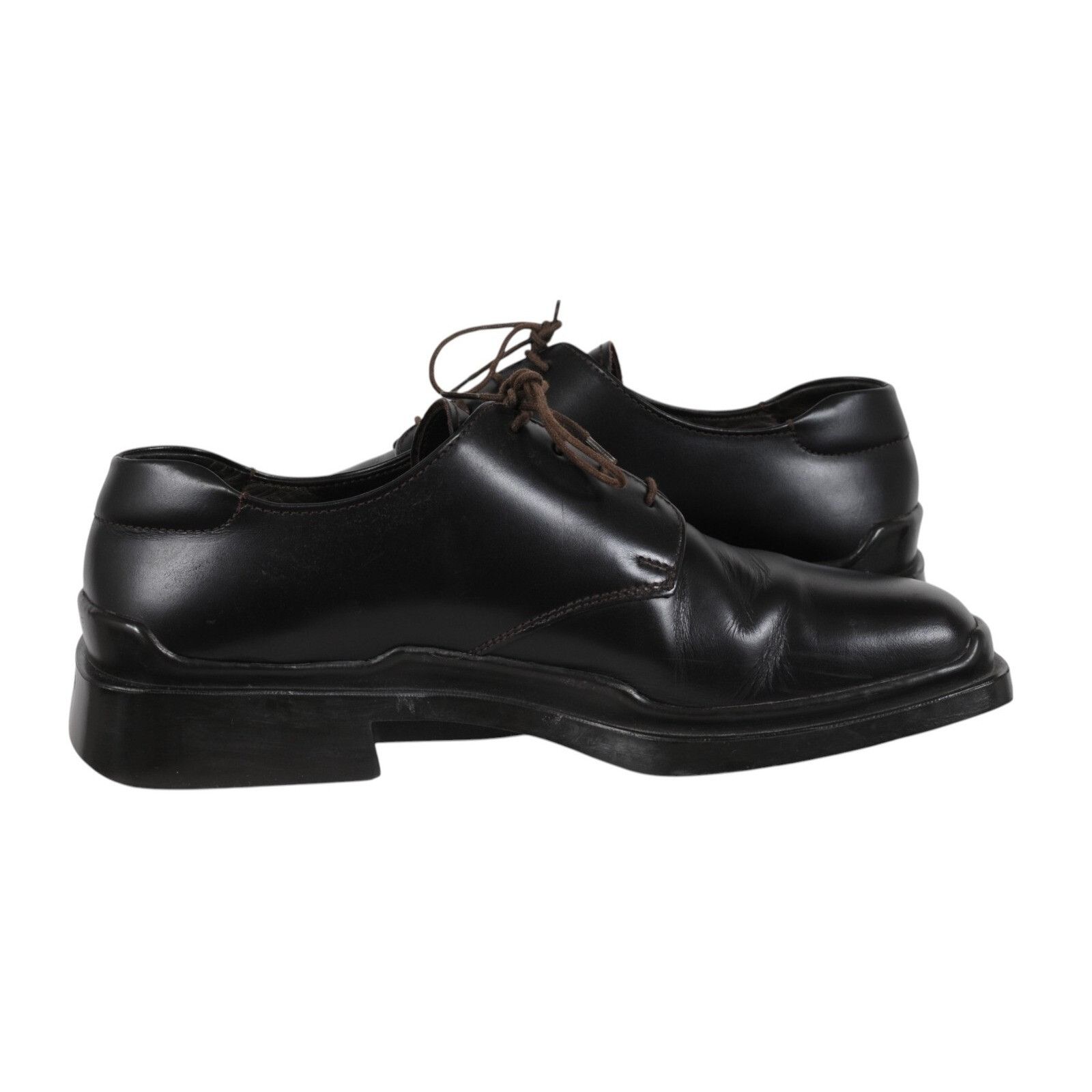Prada Prada AW99 Vtg Square Toe Lace Up 11 UK 10 Dark Brown Leathe Size US 11 / EU 44 - 10 Thumbnail