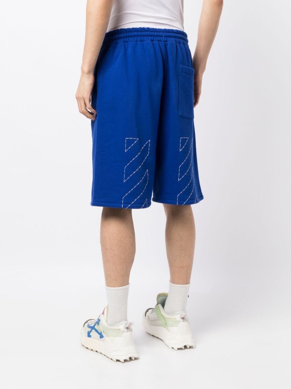 Off-White o1mle0225 Stitch Skate Sweatshort in Dark Blue Size US 32 / EU 48 - 5 Thumbnail