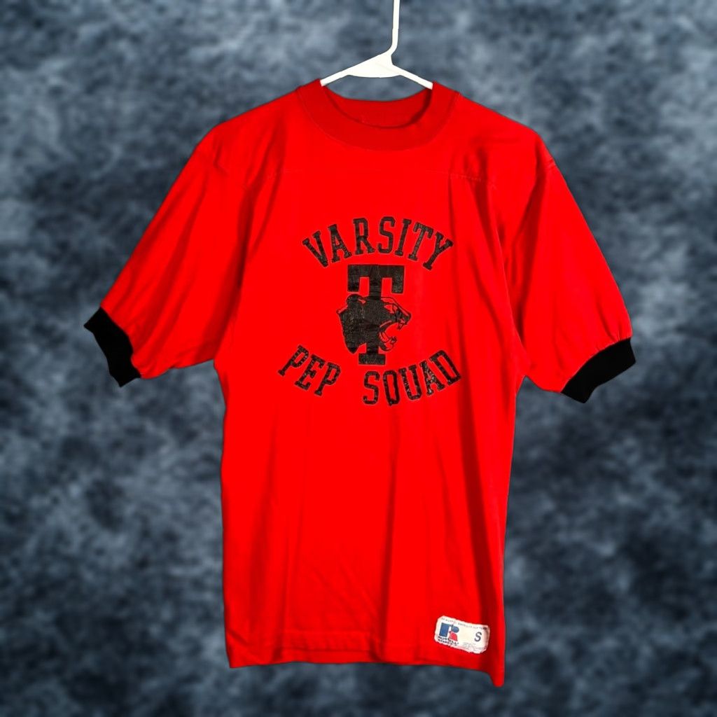 Russell Athletic VINTAGE Russell Athletic Varsity Pep Squad Red T-Shirt Mens Small Size US S / EU 44-46 / 1 - 1 Thumbnail
