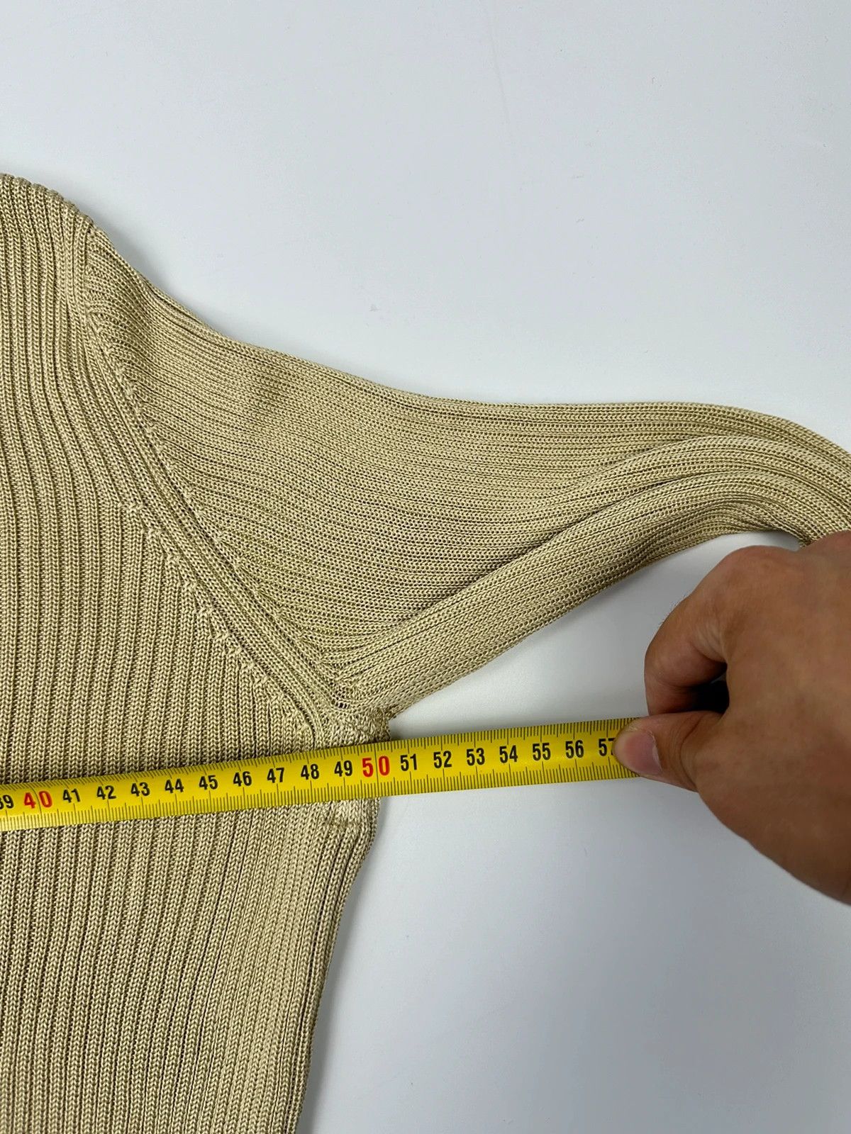 Prada Prada Milano SS1998 Silk Beige Gold Boat Neck Sweater Size M / US 6-8 / IT 42-44 - 10 Thumbnail
