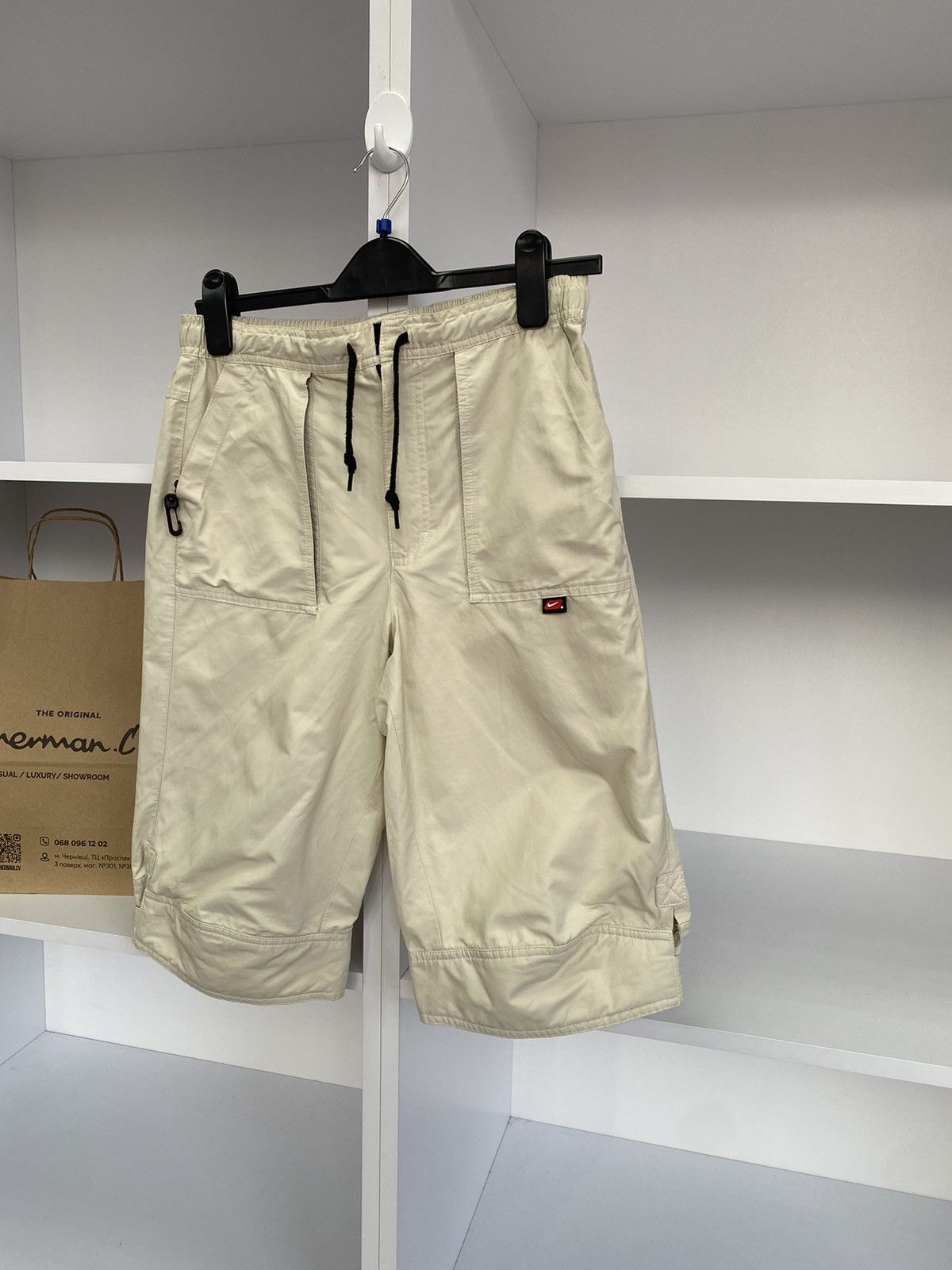 Nike × Vintage Nike Vintage Swoosh Beige Shorts Size US 34 / EU 50 - 6 Thumbnail