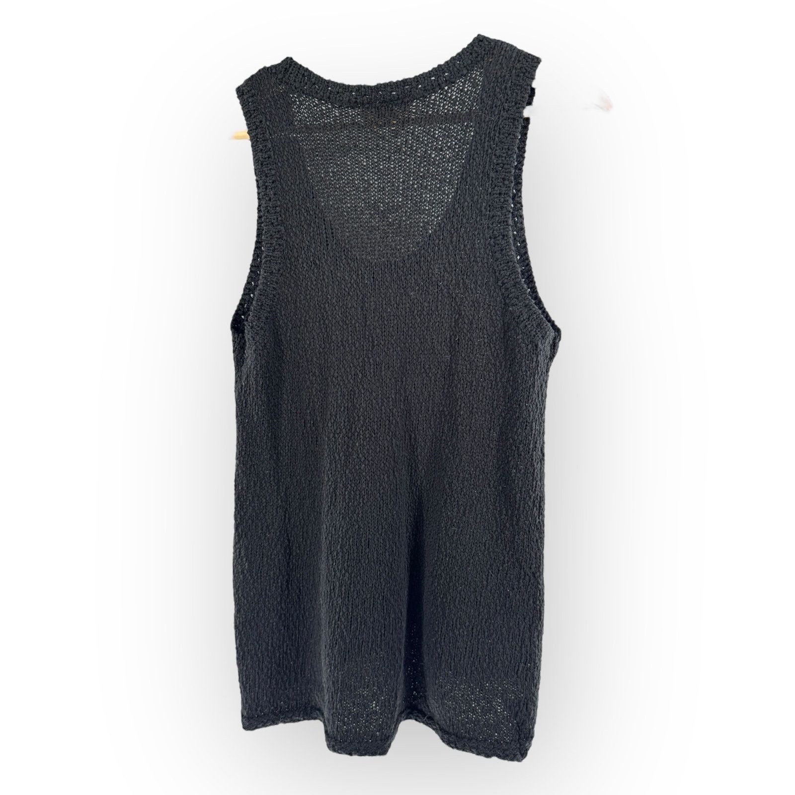 Loft LOFT Black Open Knit Sweater Tank Scoop Neck Sleeveless Sz S Size S / US 4 / IT 40 - 3 Thumbnail