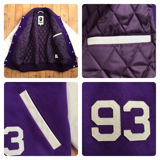 Bape BAPE Giant Head Leather Sleeve varsity jacket a bathing ape Size US S / EU 44-46 / 1 - 8 Thumbnail