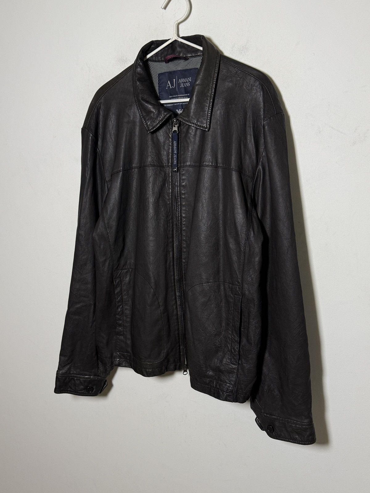 Giorgio Armani Armani Jeans y2k leather jacket Size US XL / EU 56 / 4 - 2 Thumbnail