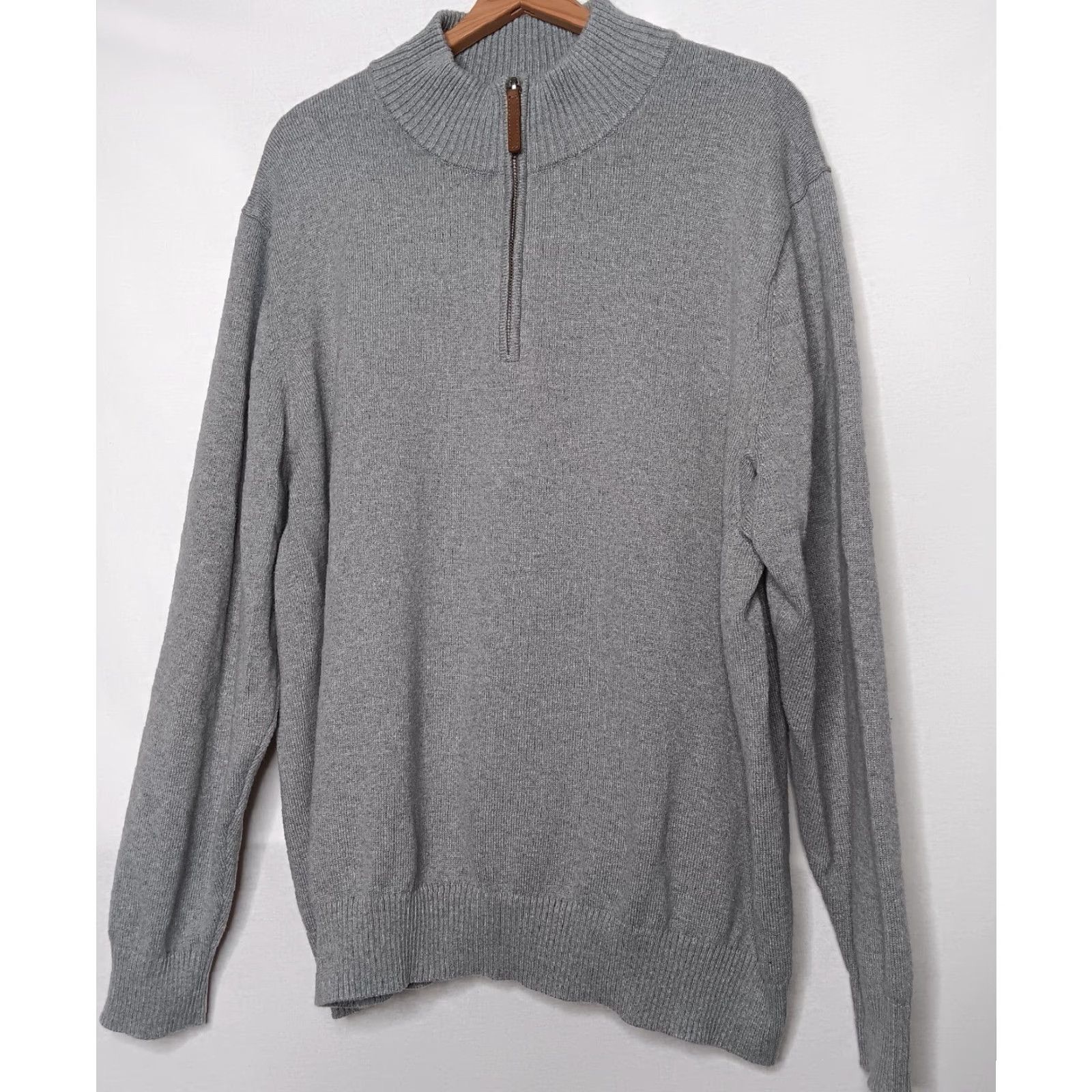 Duluth Trading Company DULUTH TRADING CO Sweater Men 2XL Pullover Mock Neck Classic Gray Knit 1/4 Zip Cotton Nylon Regular Size 2XL Mens Size US XXL / EU 58 / 5 - 2 Thumbnail