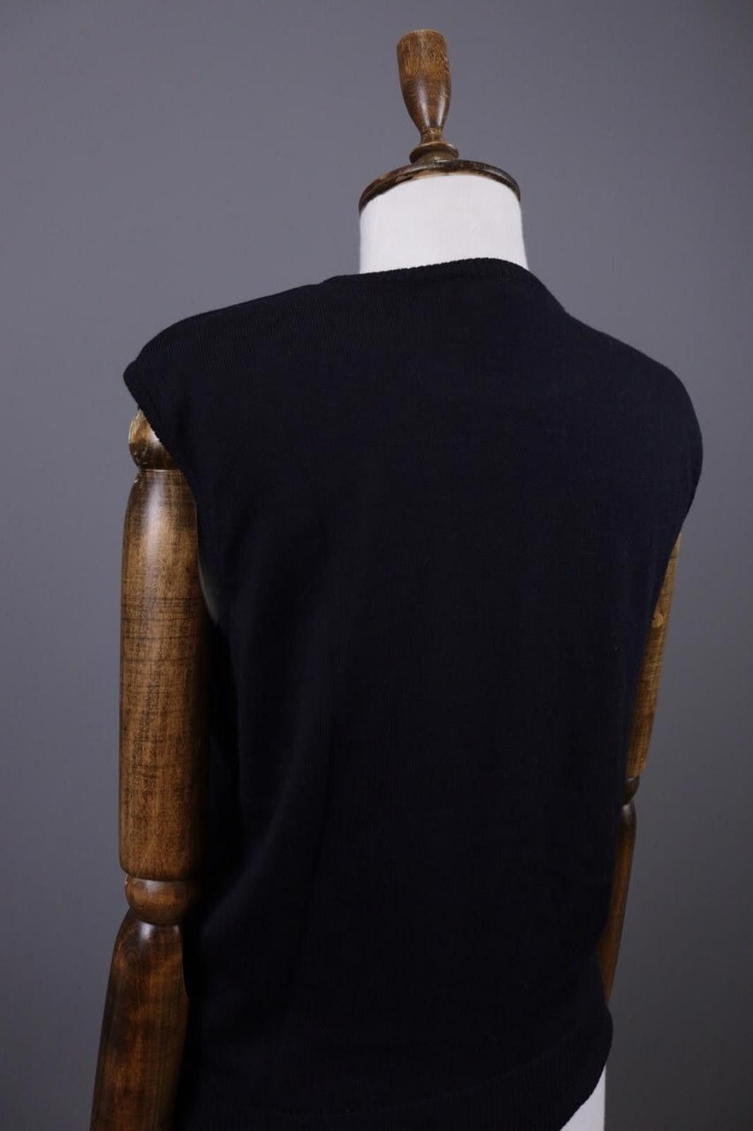 Escada Vintage Escada Black Floral Wool Knit Vest Sweater Size 40 Size M / US 6-8 / IT 42-44 - 11 Thumbnail