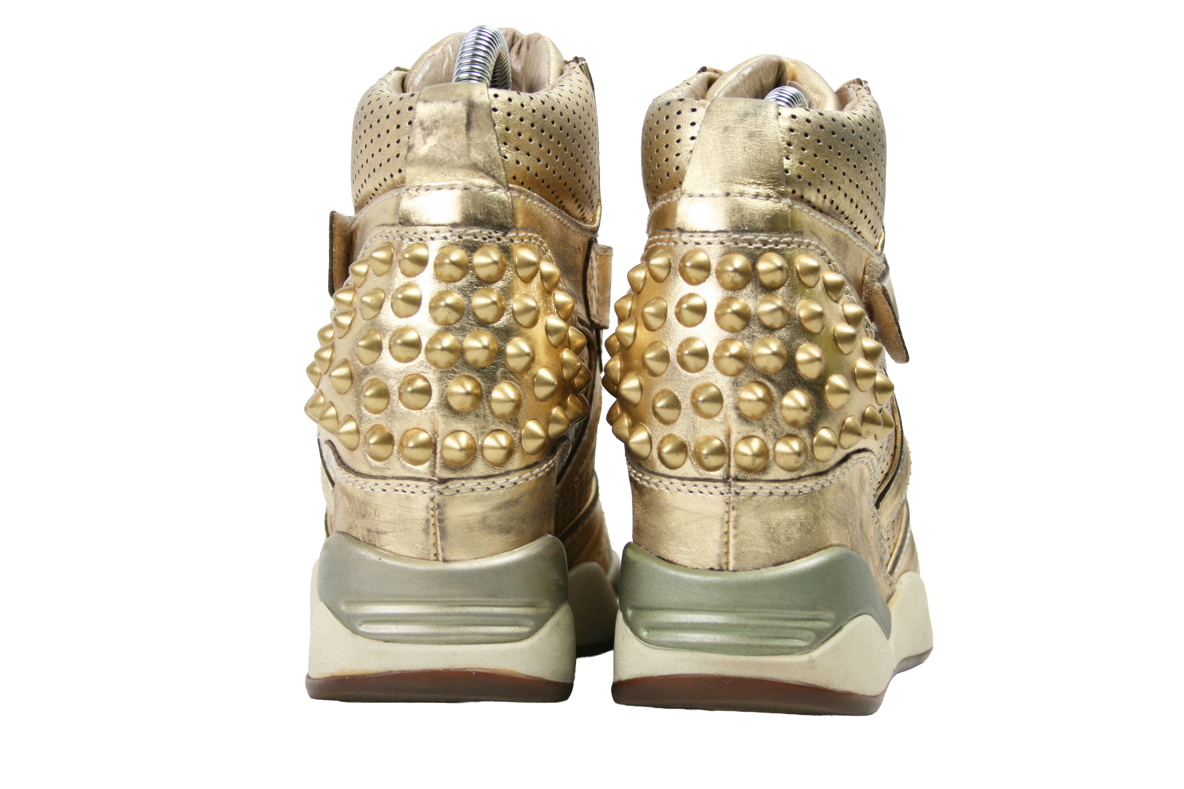 ASH Y2K Vogue Wedge Studded Leather Sneaker Size US 8 / IT 38 - 9 Thumbnail