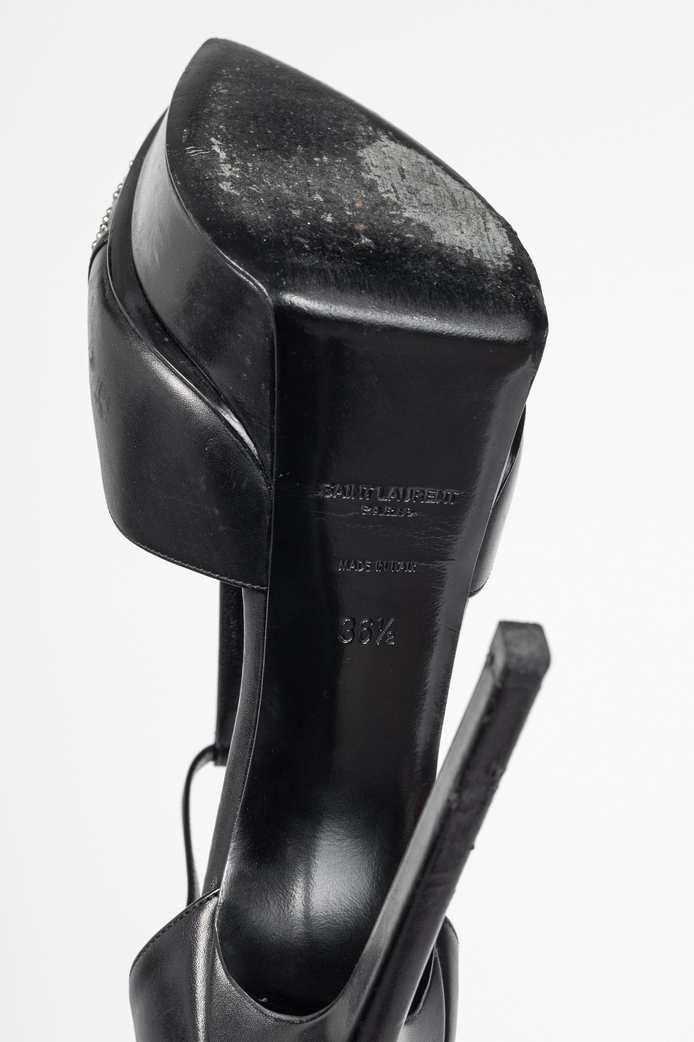 Saint Laurent Paris Saint Laurent Classic Janis 105 Leather Stud T-Strap Pumps Size US 6 / IT 36 - 5 Thumbnail