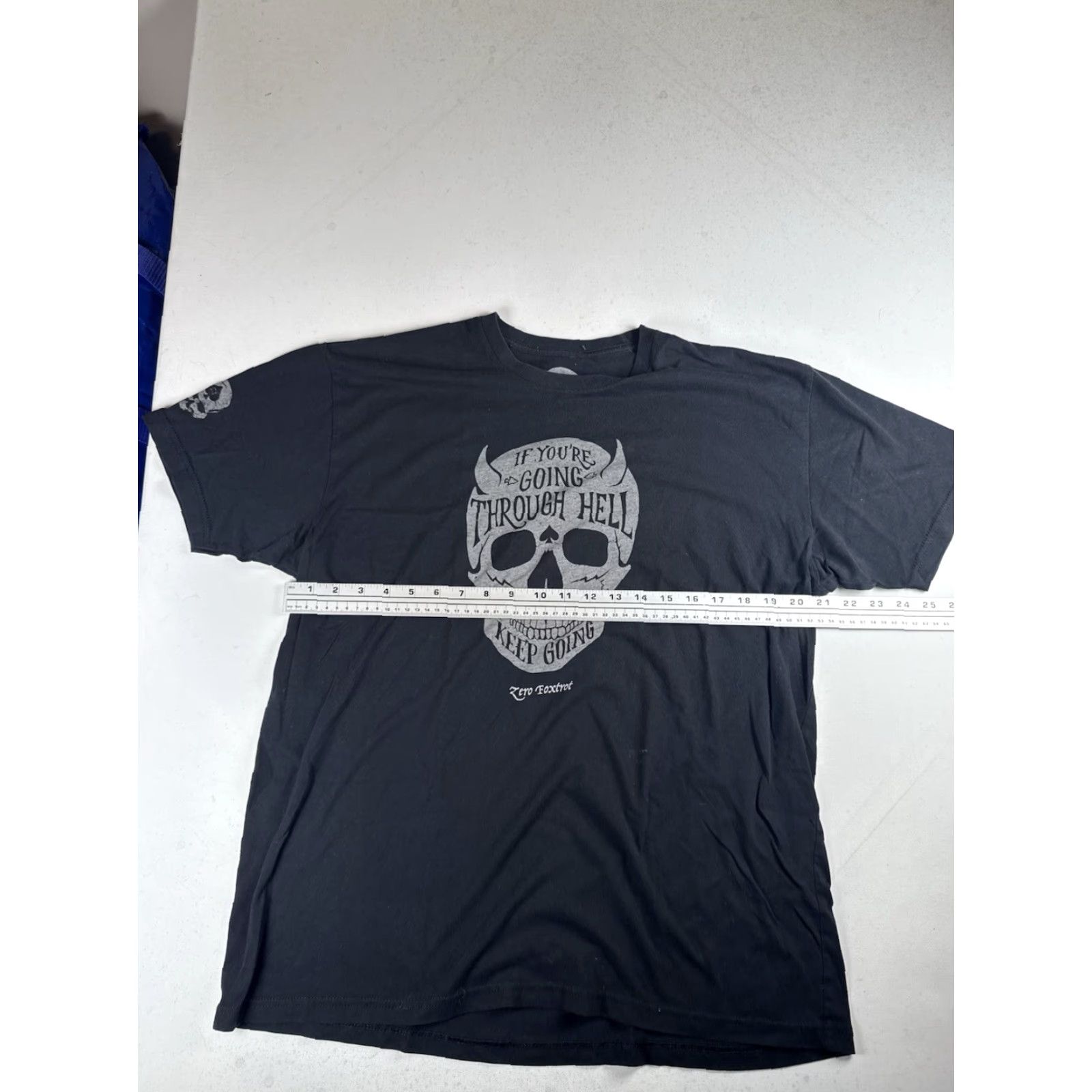 Vintage Zero Foxtrot Skull T-Shirt Men's Black XL Short Sleeve Crew Neck Regular Cotton United States Vintage: No Size US XL / EU 56 / 4 - 4 Thumbnail