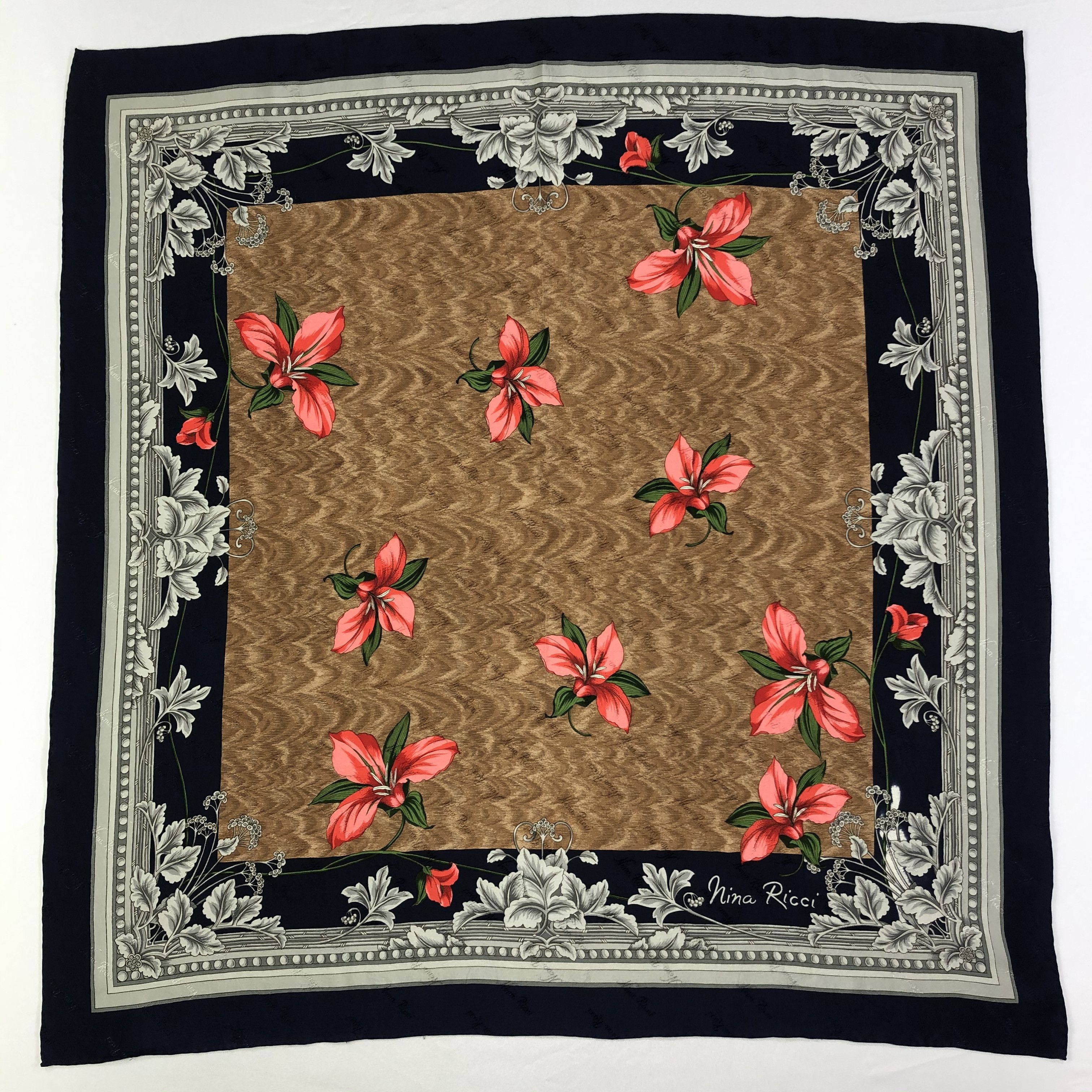 Nina Ricci × Vintage Vintage Nina Ricci Silk Scarf Size ONE SIZE - 2 Thumbnail
