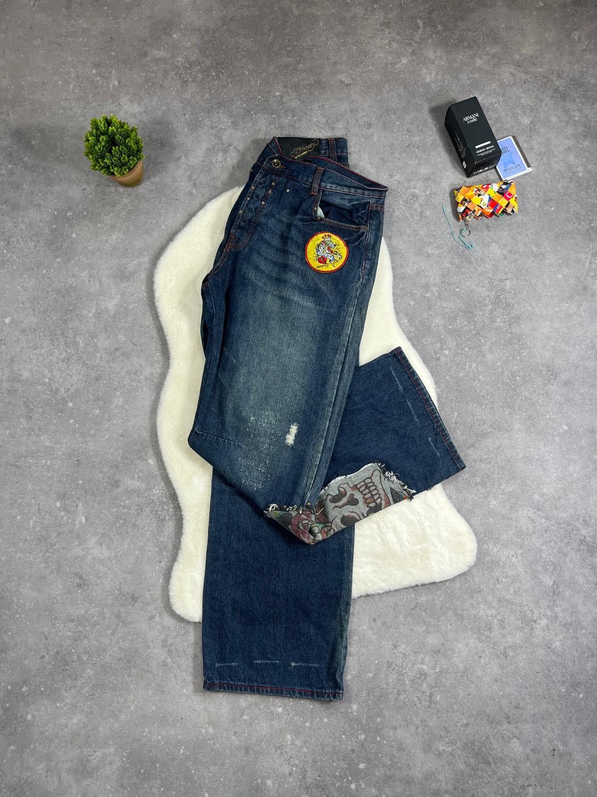 Ed Hardy Vintage Y2k Ed Hardy by Christian Audigier Denim Pants 00s Size US 42 / EU 58 - 3 Thumbnail